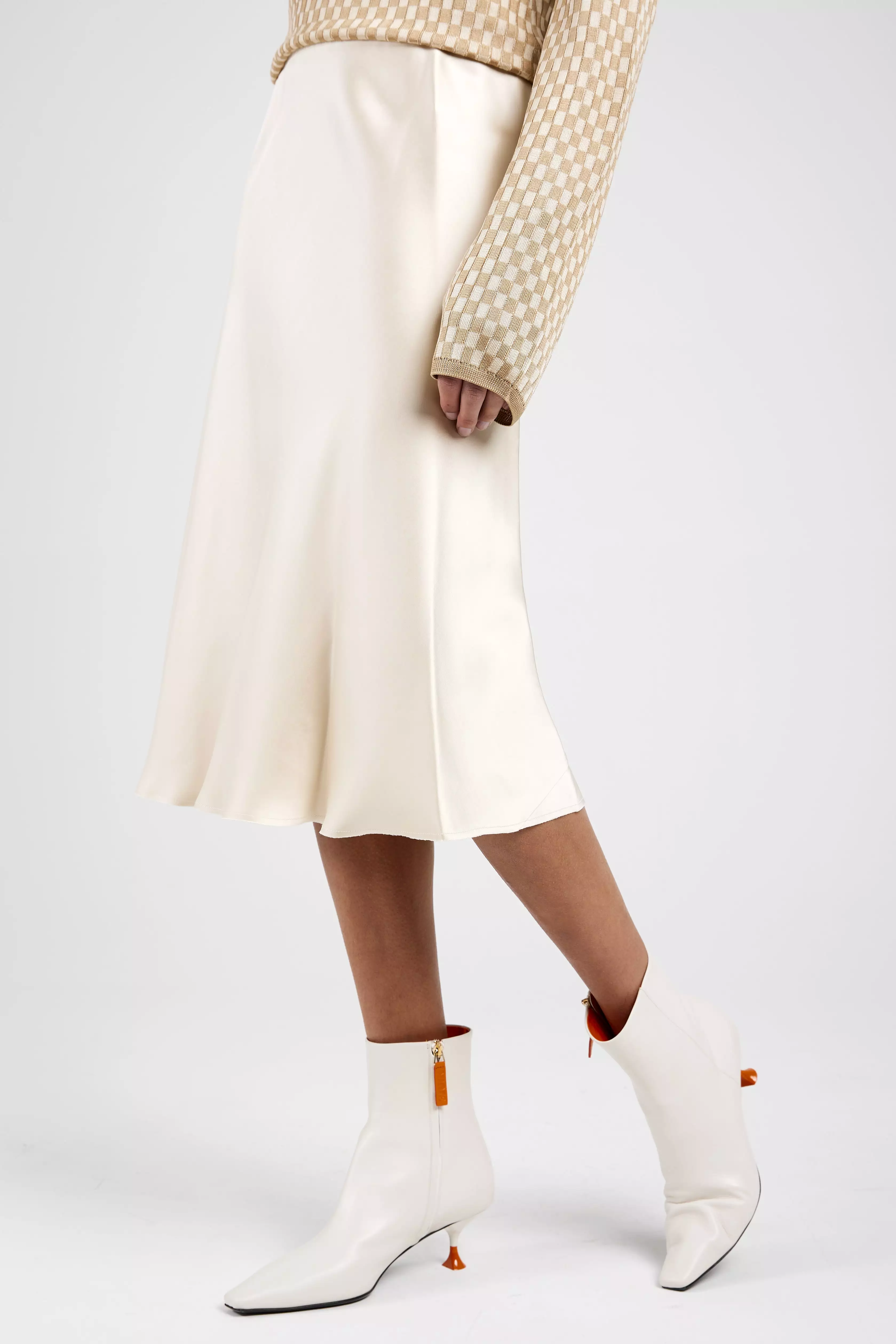 Beige Bias-Cut Skirt - Shop Online Now!