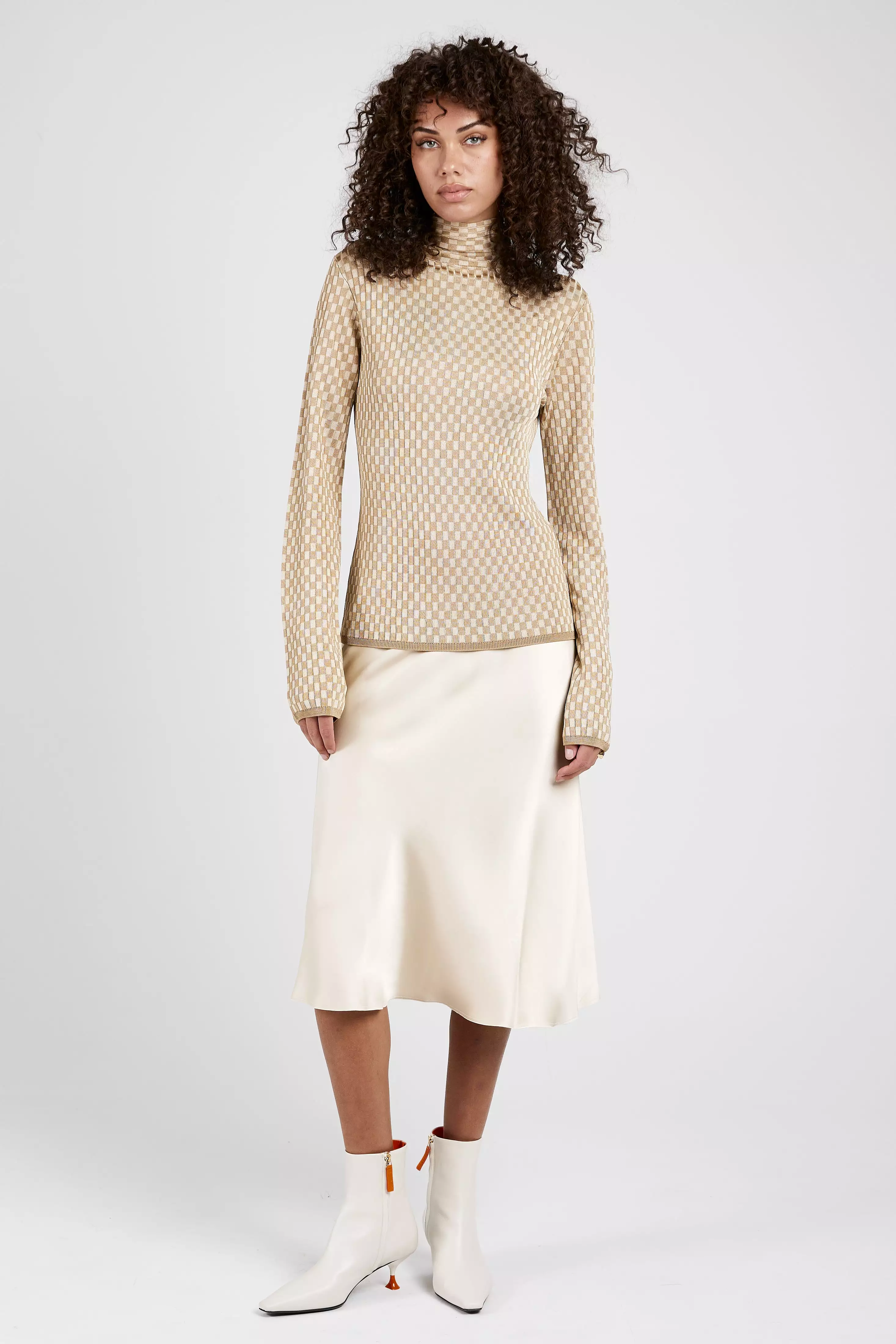 Beige Bias-Cut Skirt - Shop Online Now!