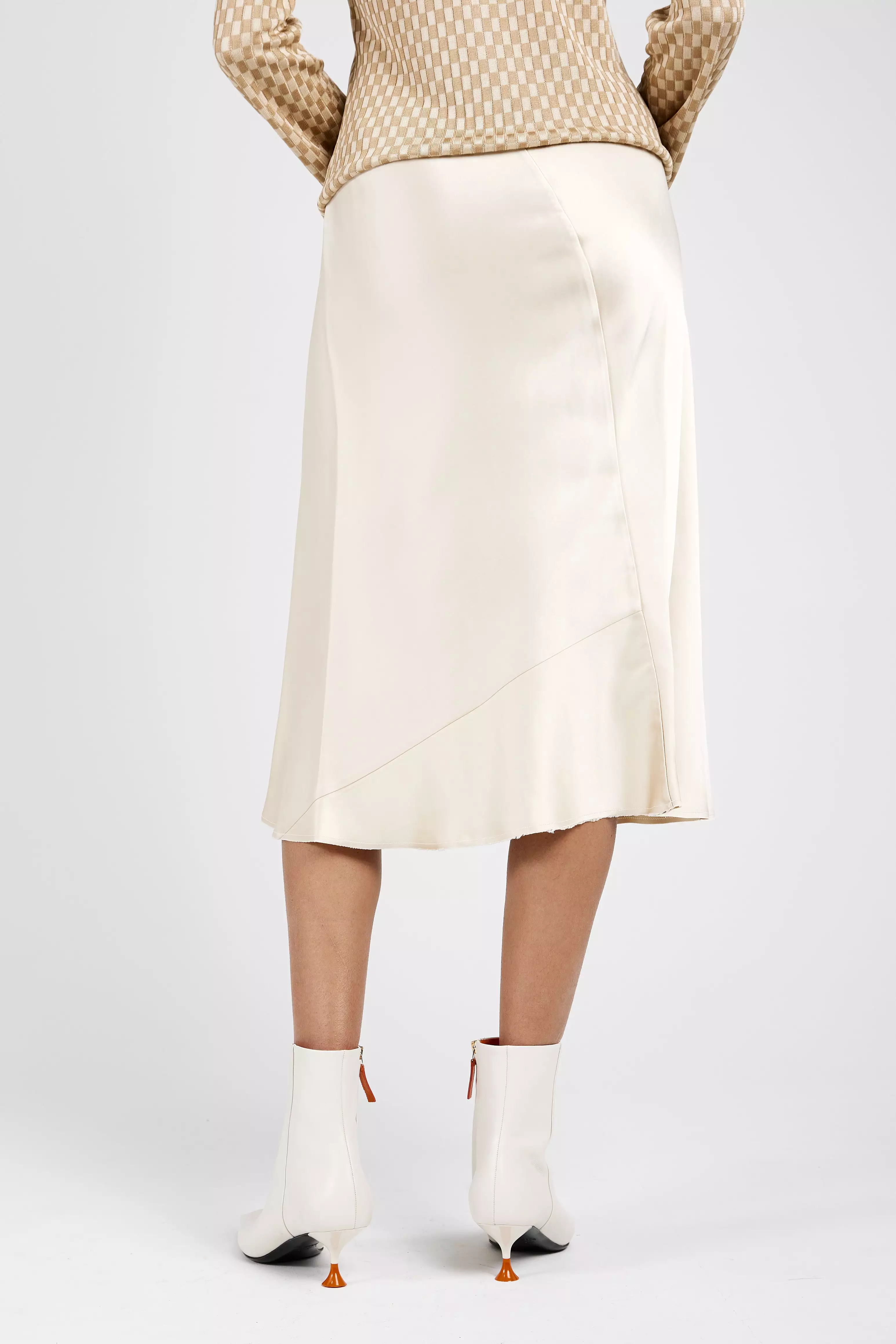 Beige Bias-Cut Skirt - Shop Online Now!