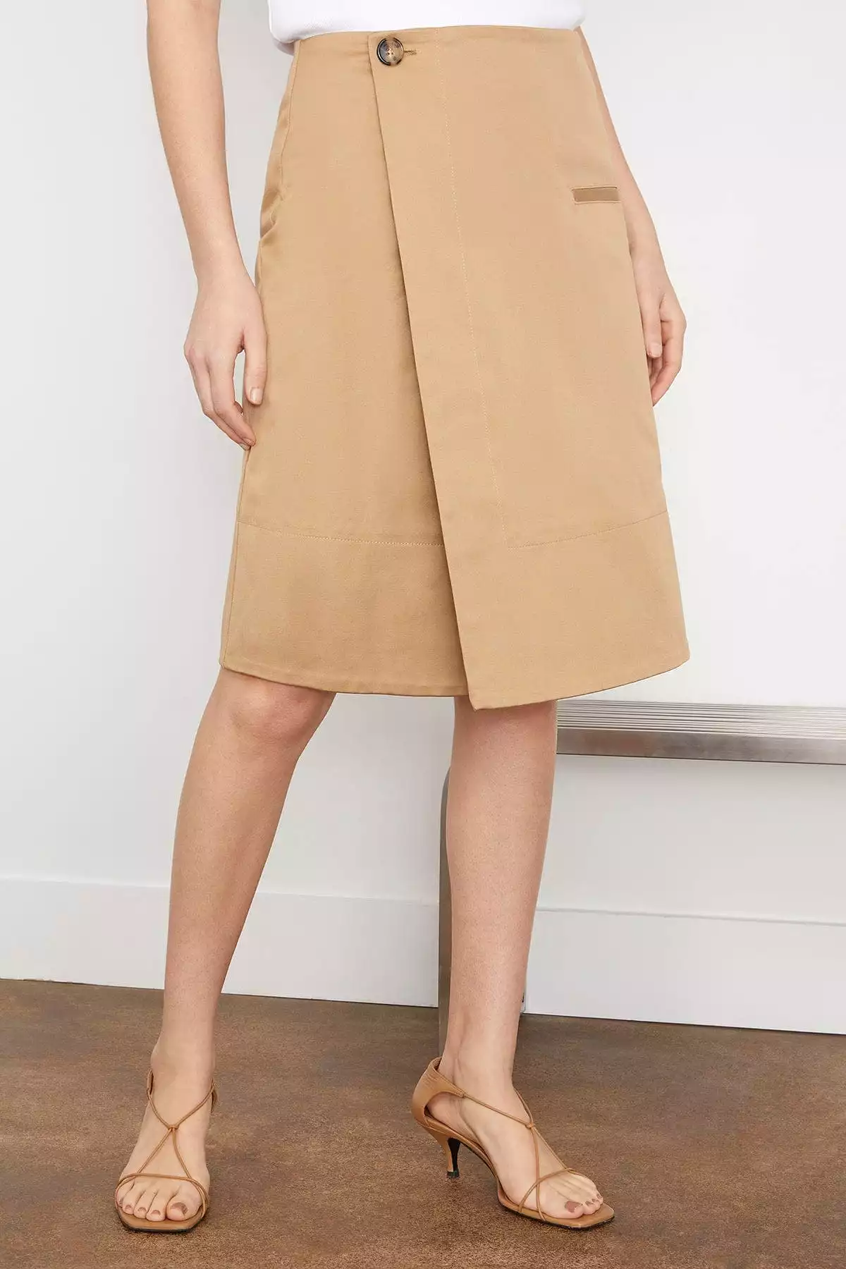 Beige Wrap Skirt.