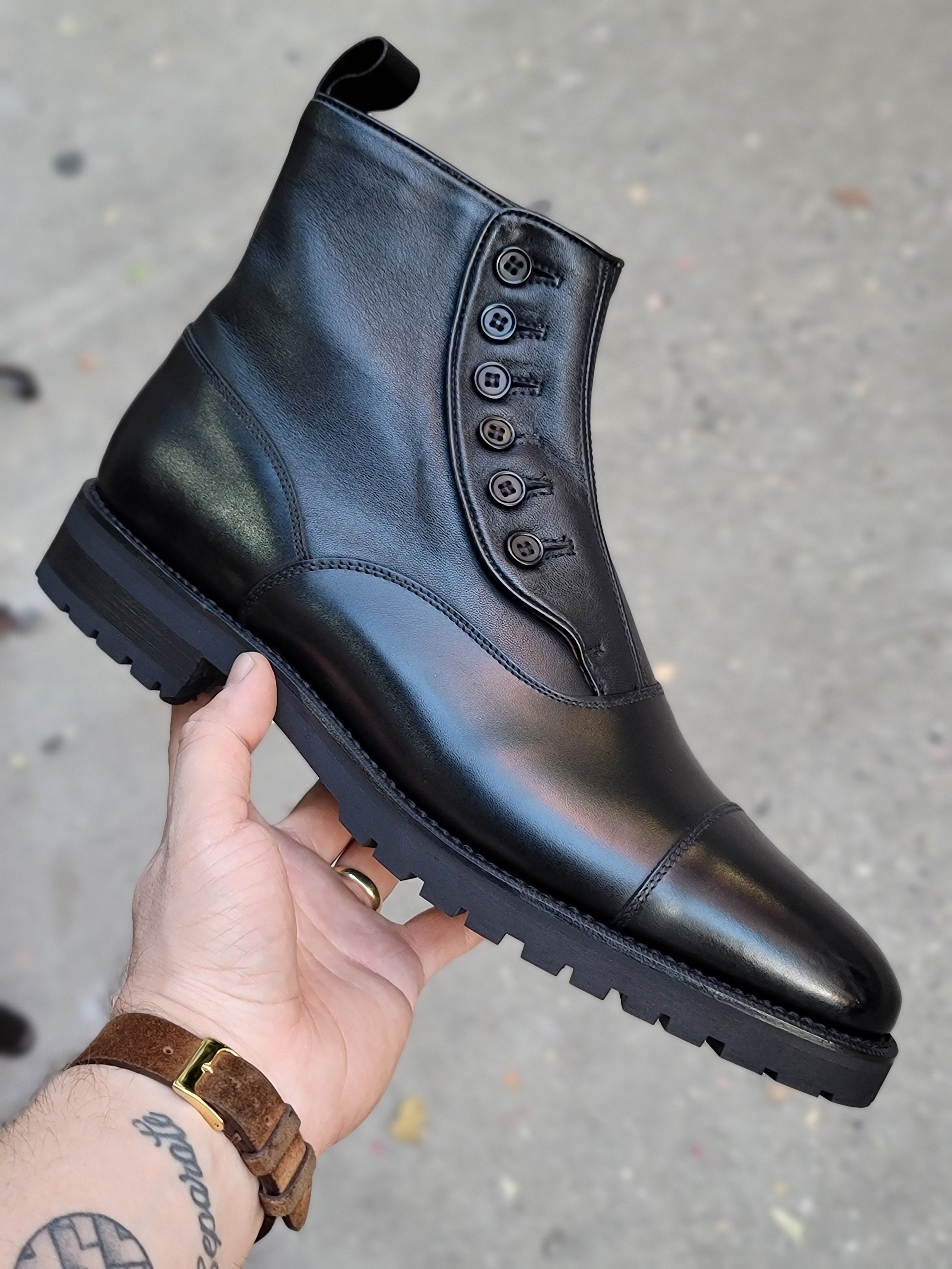 Bellevue MTO Black Calf/Black Soft Calf TMG Last Commando Sole