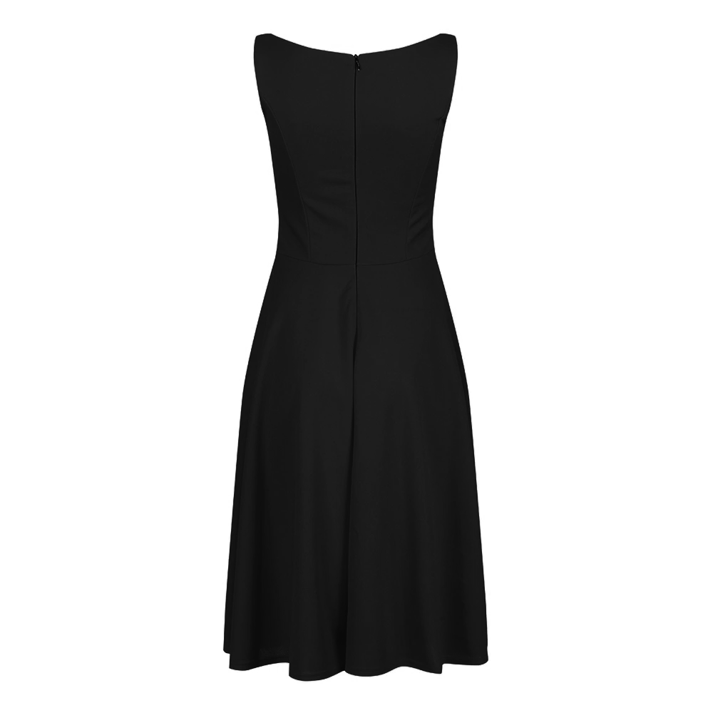 Black 1950s Audrey Style Swing Dress