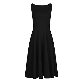 Black 1950s Audrey Style Swing Dress