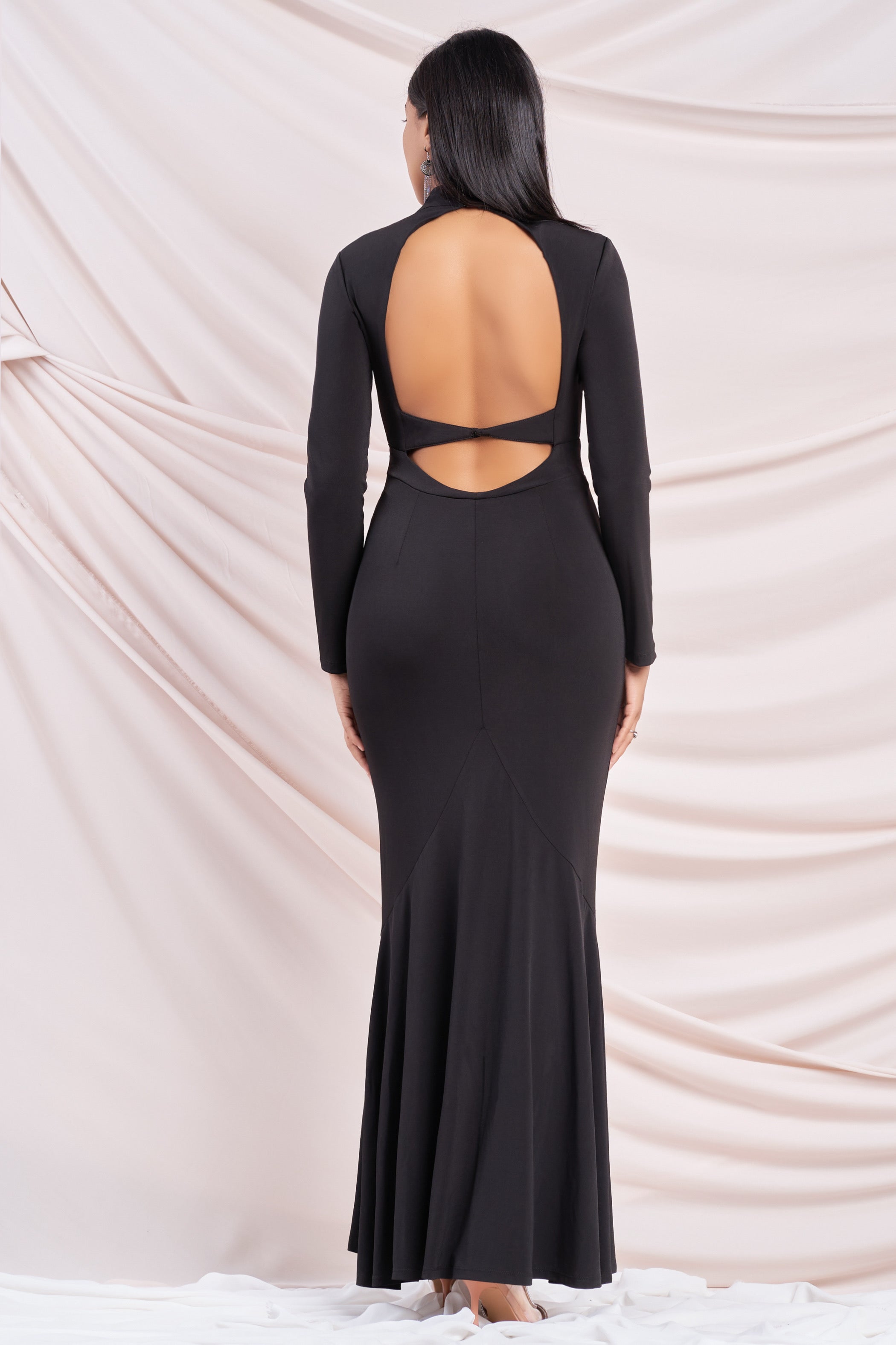 Black bodycon mermaid dress