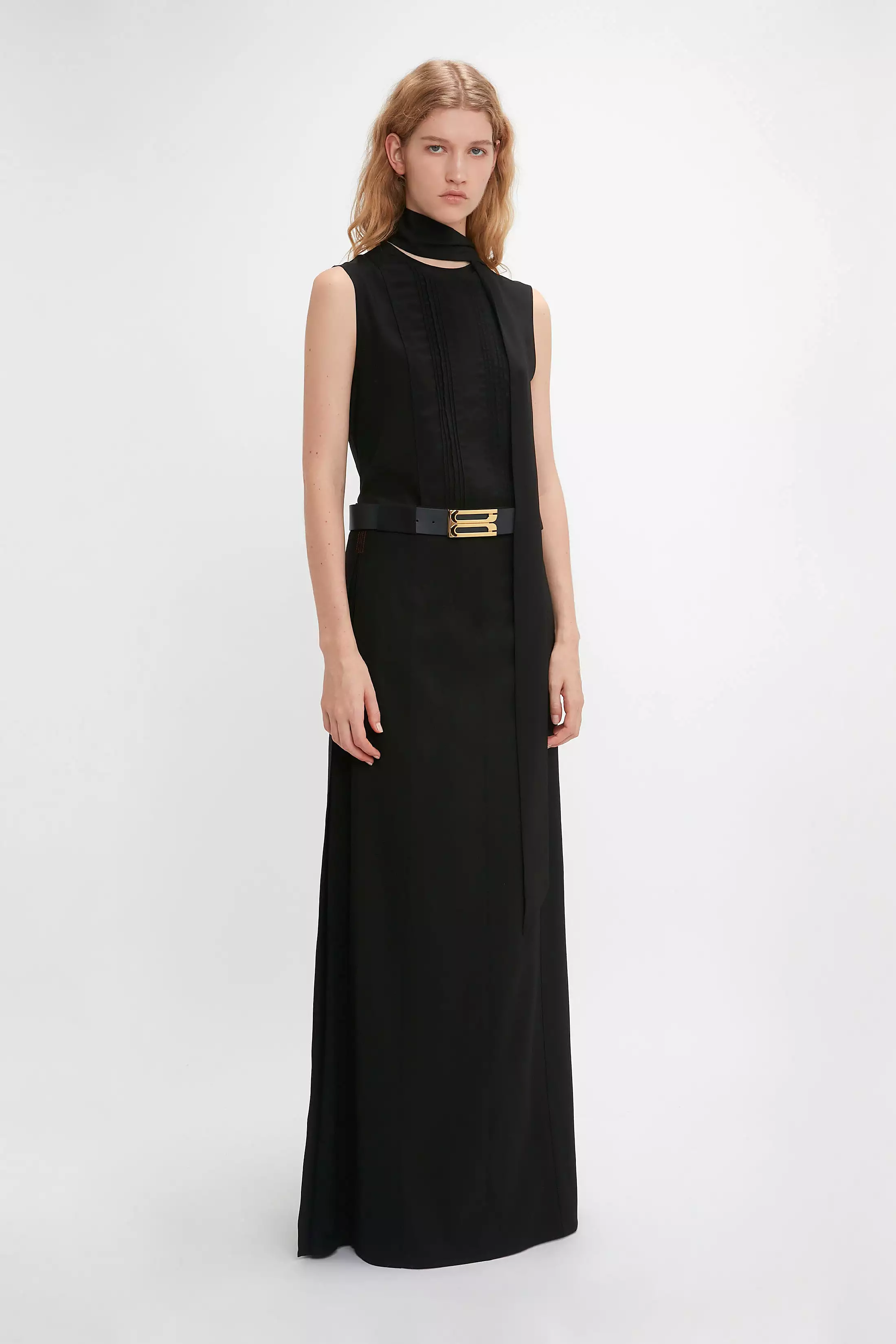 Black floor-length skirt