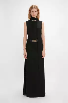 Black floor-length skirt