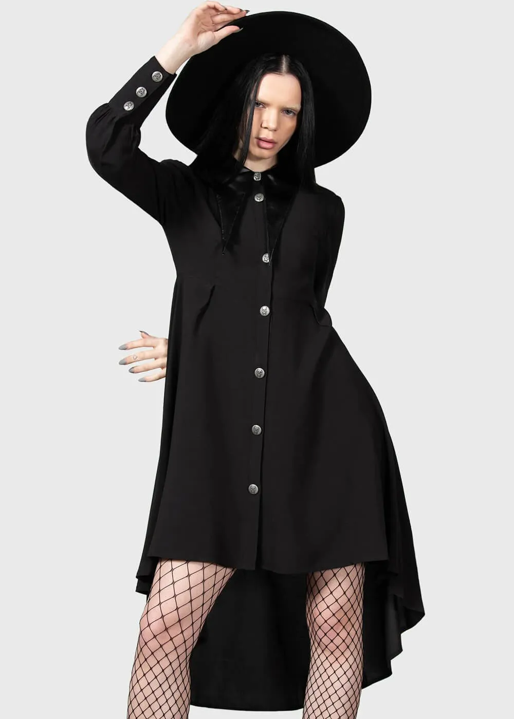 Black Killstar Heavens Below Shirt Dress