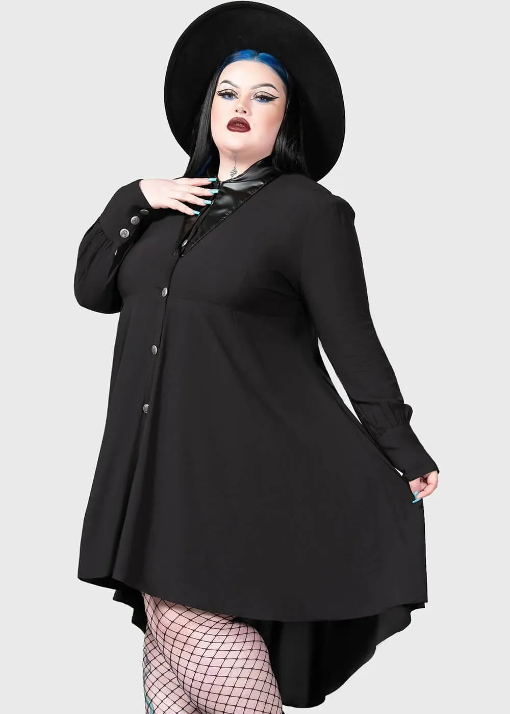 Black Killstar Heavens Below Shirt Dress