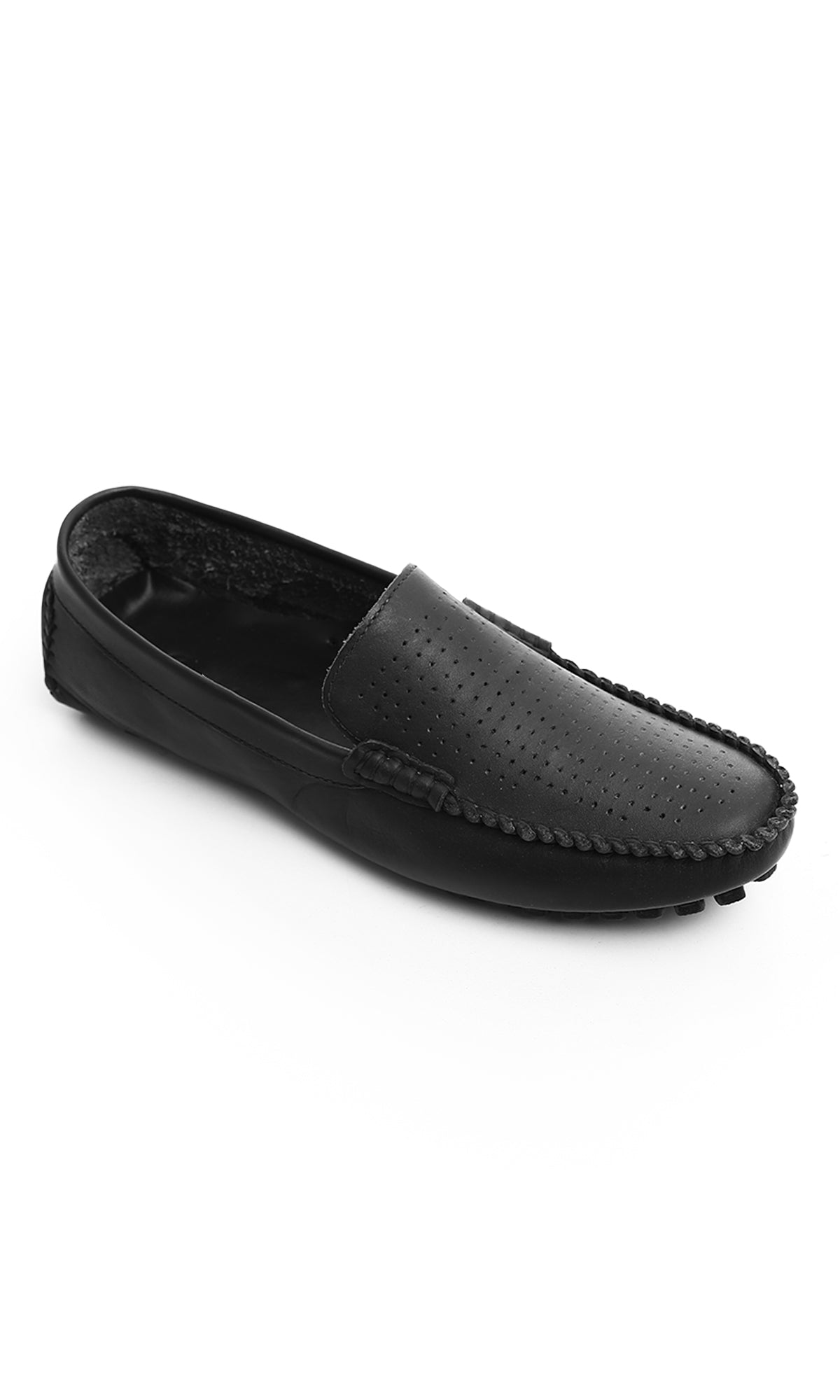 Black Leather Slip On Loafers