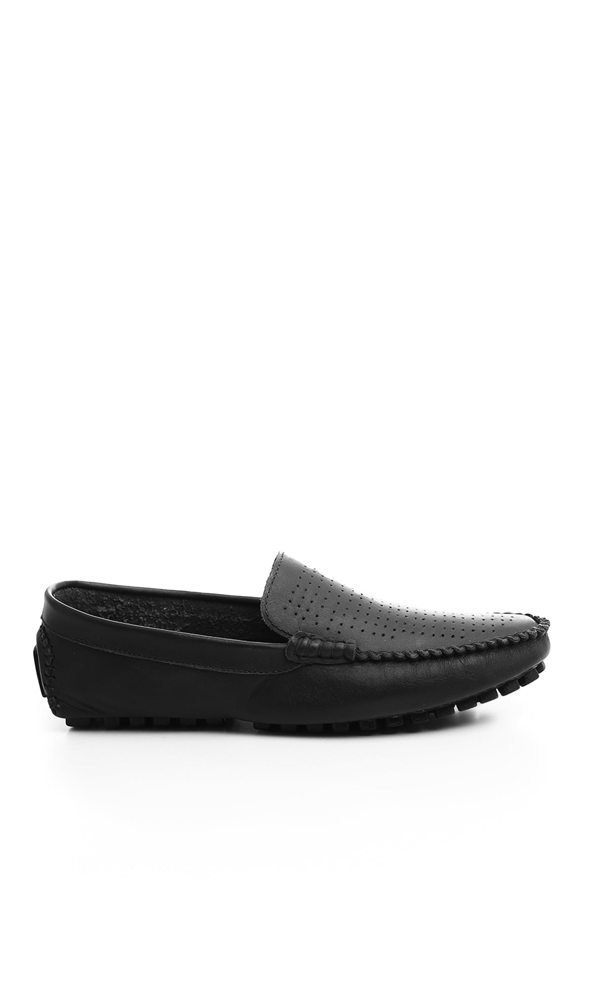 Black Leather Slip On Loafers