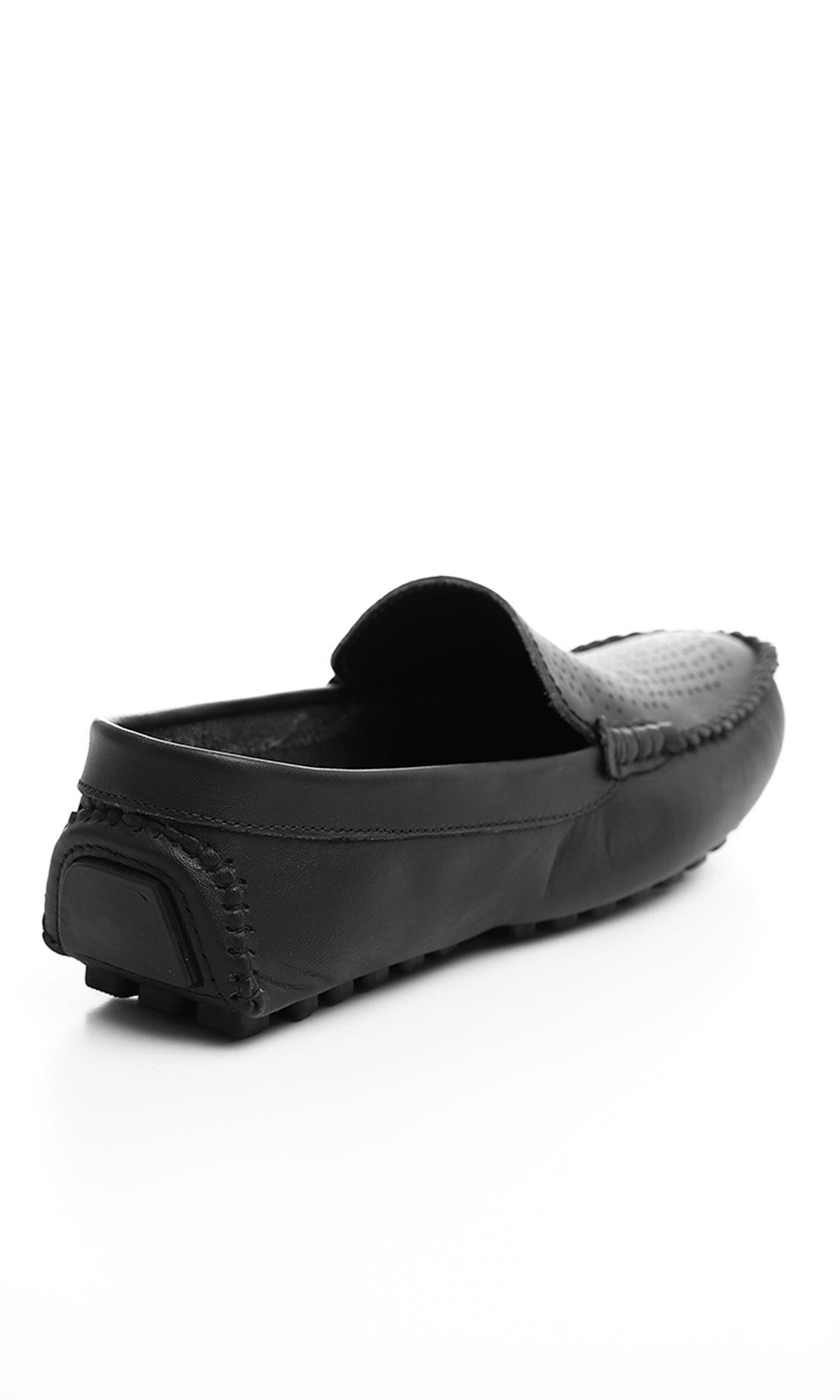 Black Leather Slip On Loafers