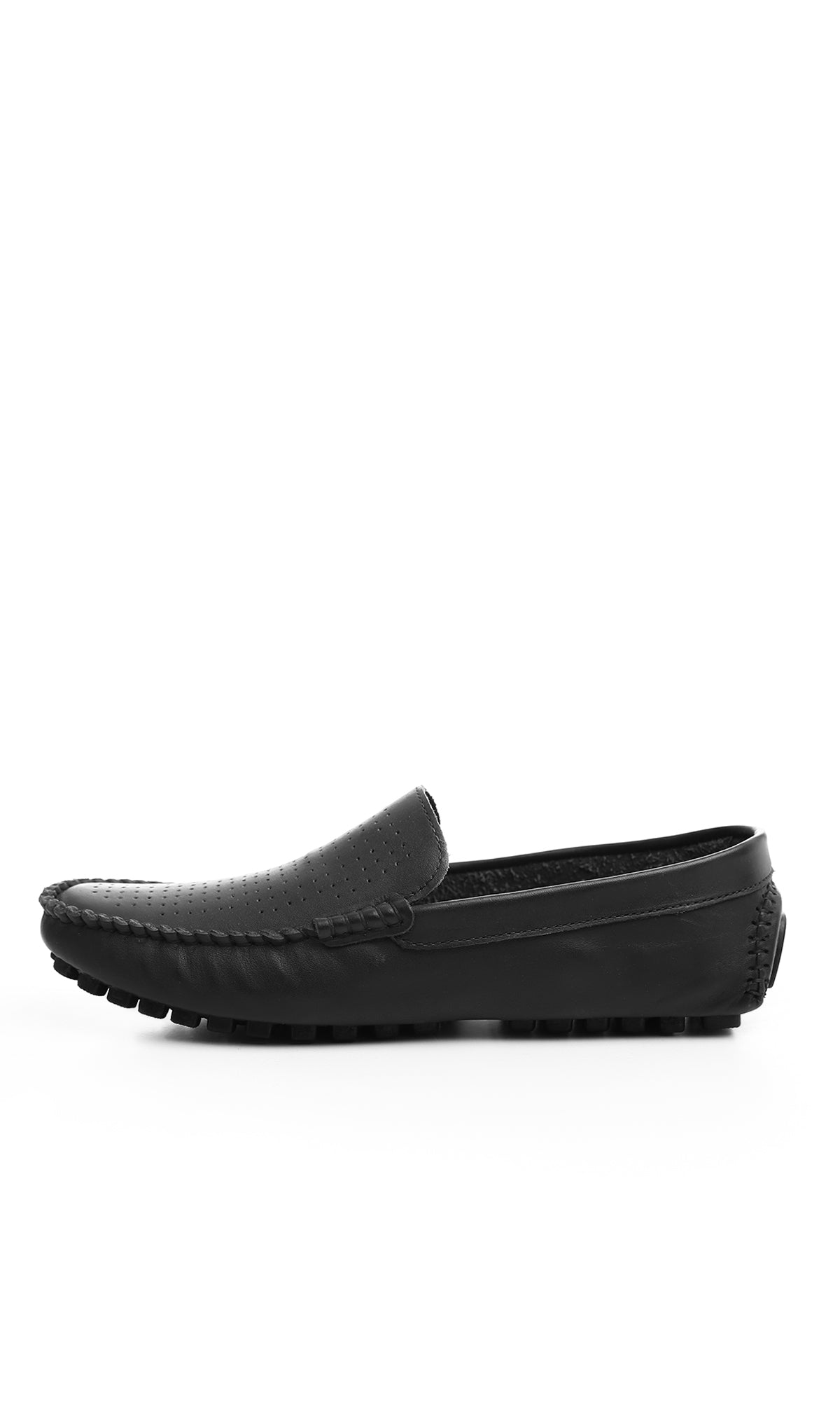 Black Leather Slip On Loafers