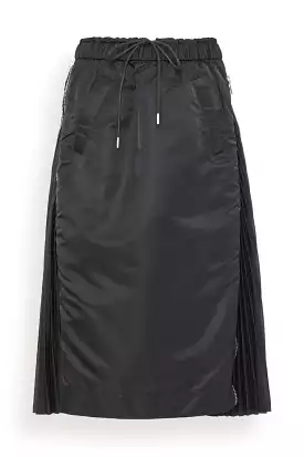 Black Nylon Twill Skirt