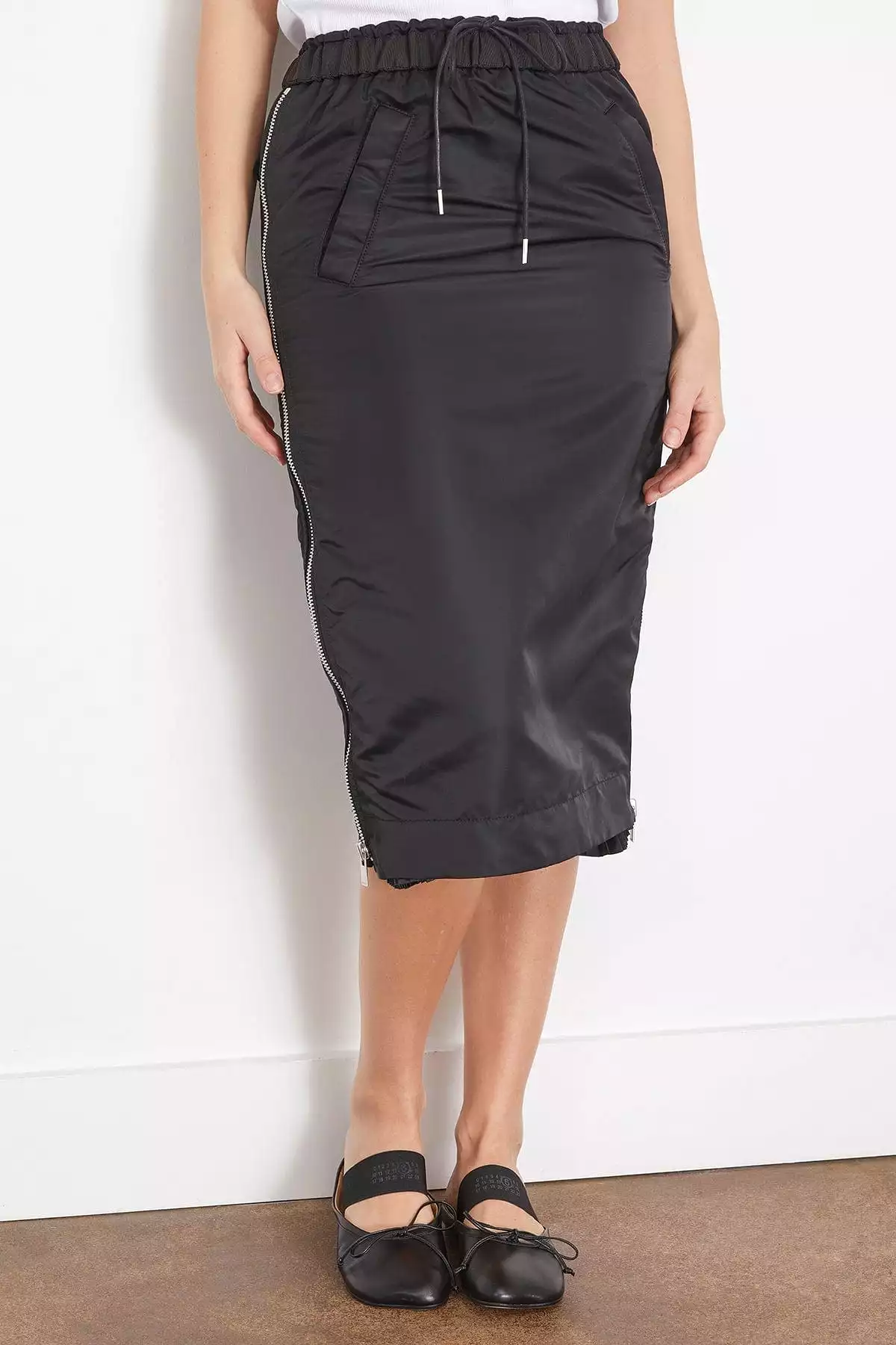 Black Nylon Twill Skirt