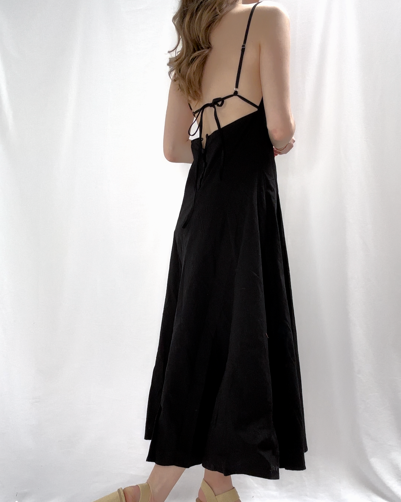 Black Open Back Maxi Dress.