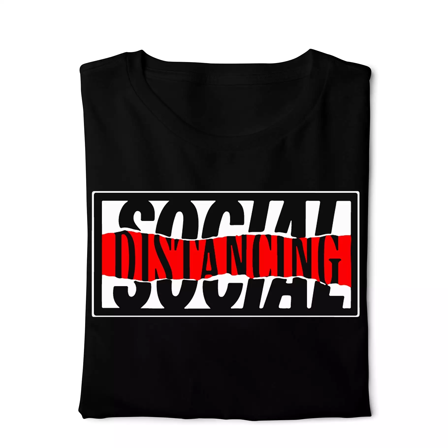 Black Social Distancing Corona T-shirt - Basic Digital Graphic