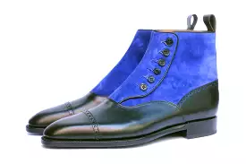 Blue Ridge MTO Black Calf Vivid Blue Suede LPB Last Single Leather Sole - Find the Perfect Pair Here.