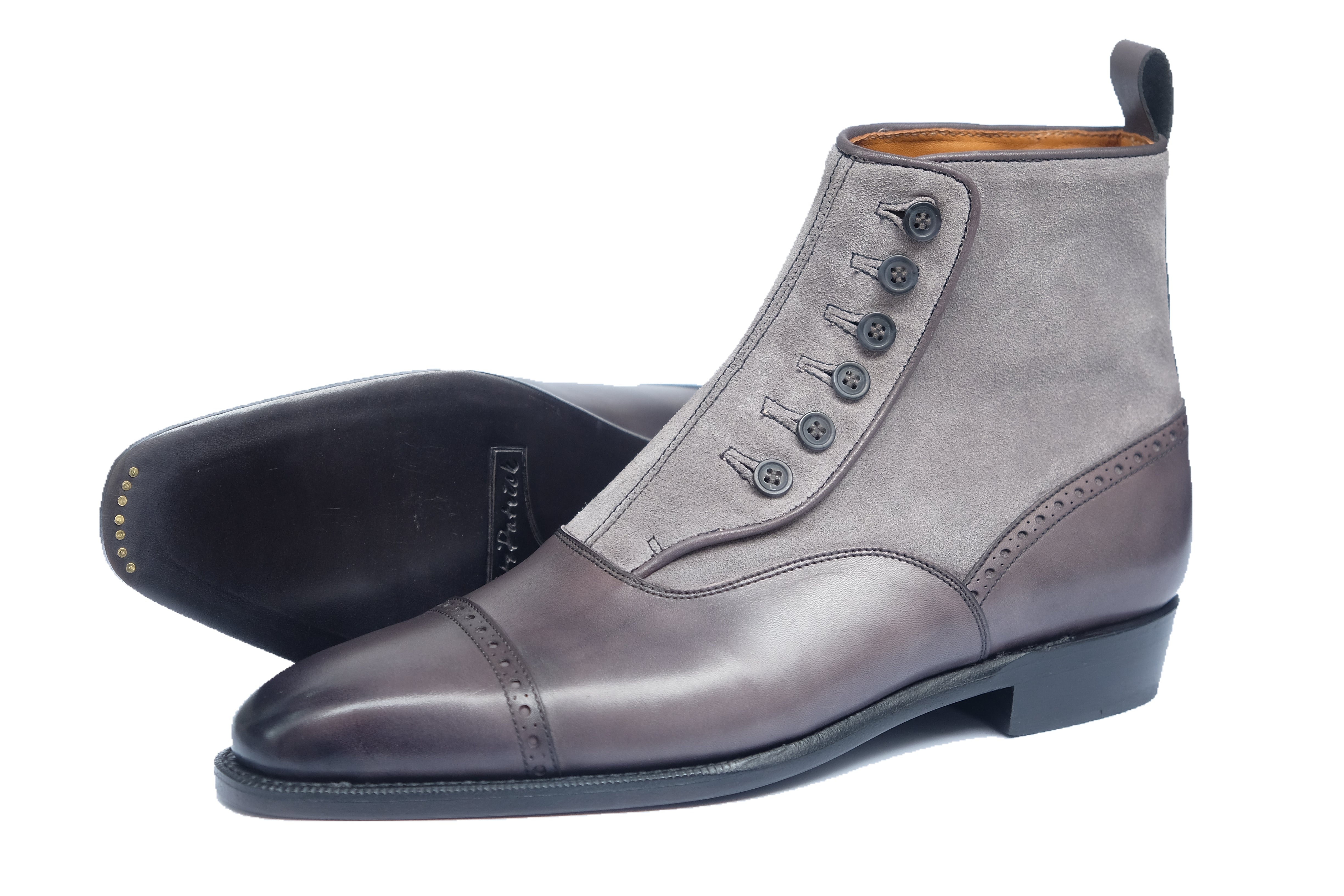 Blue Ridge MTO Shaded Grey Light Grey Suede LPB Last Single Leather Sole