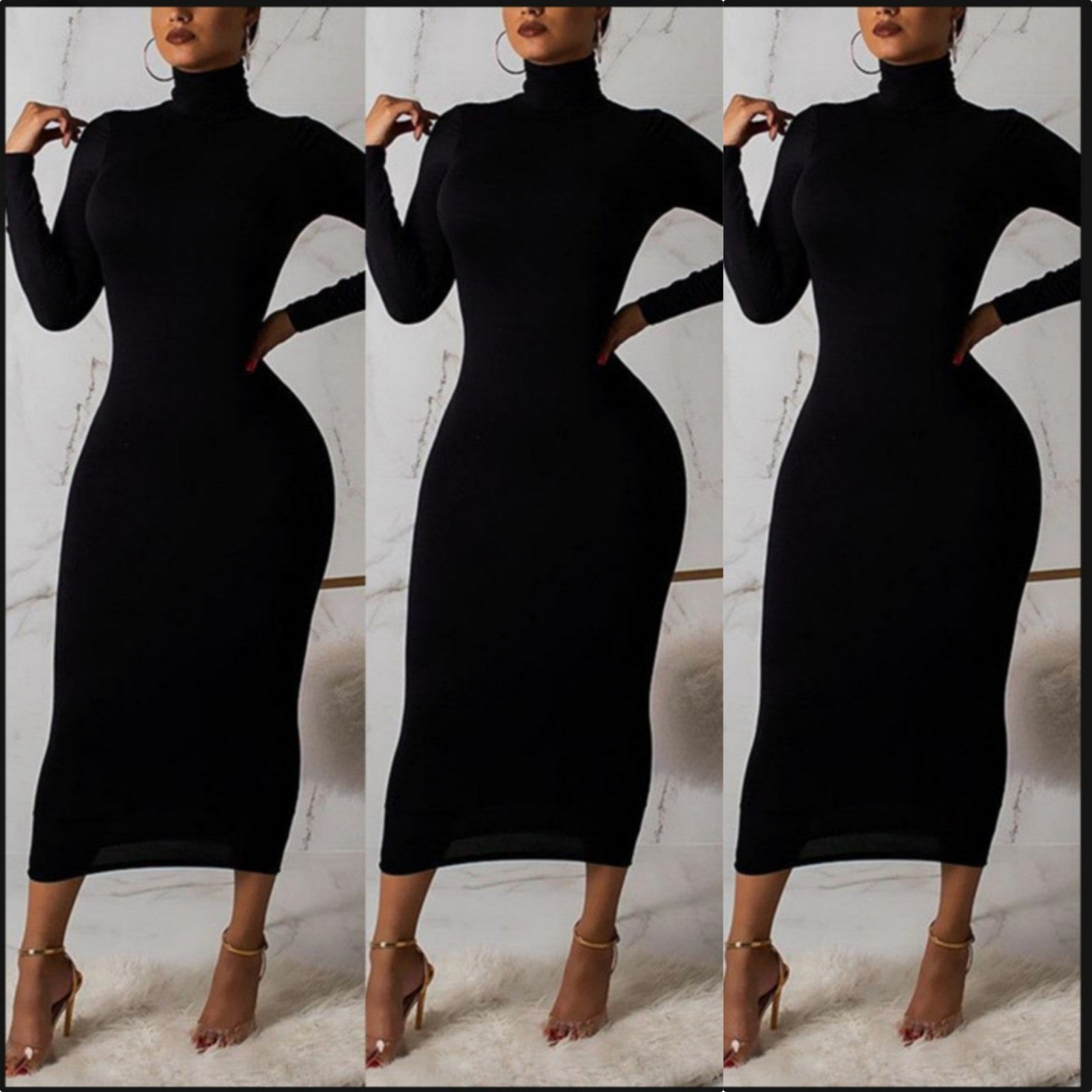 Bodycon Dress with Long Sleeves