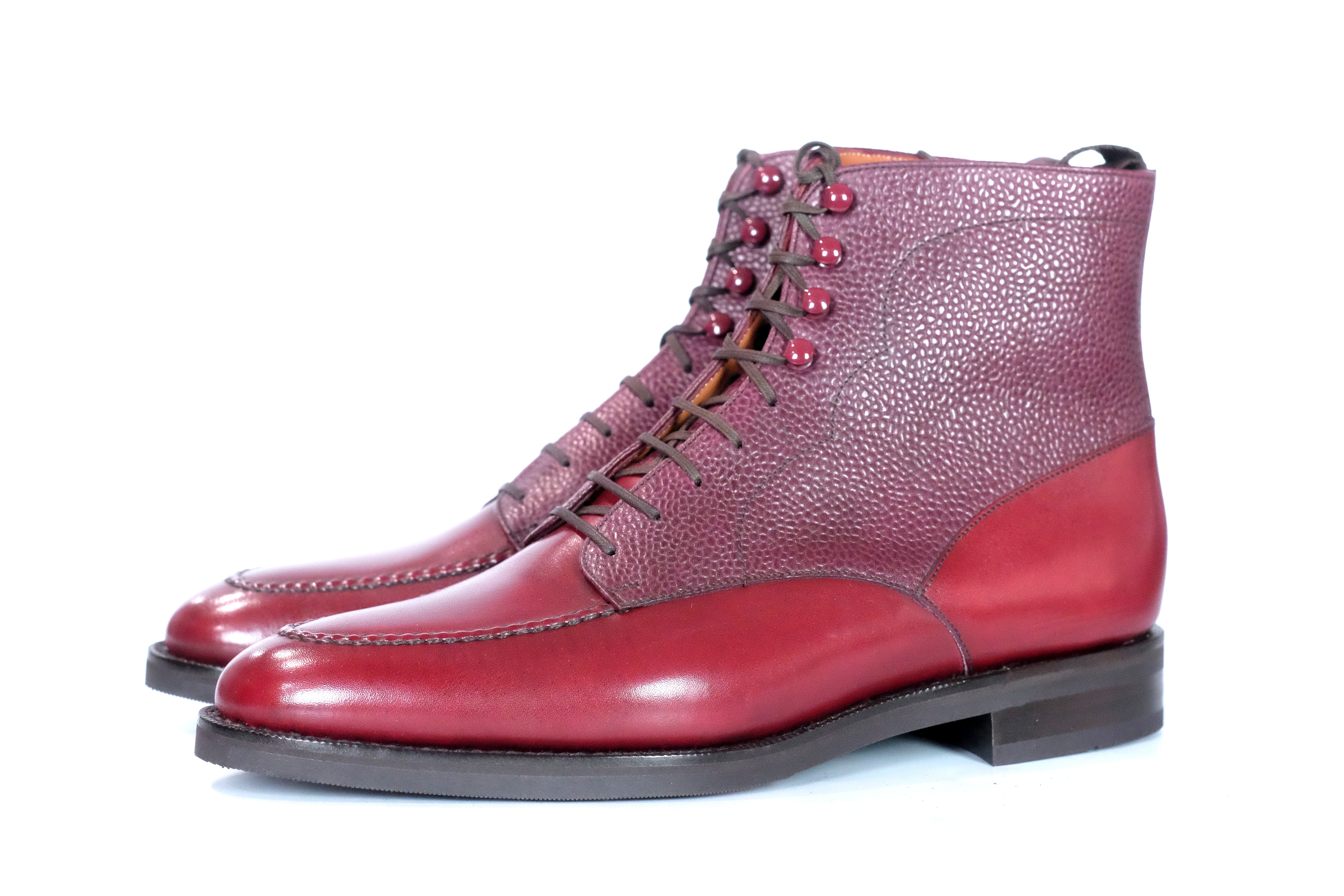 Bremerton Burgundy Calf and Scotch Grain Shoes - TMG Last - Single City Rubber Sole