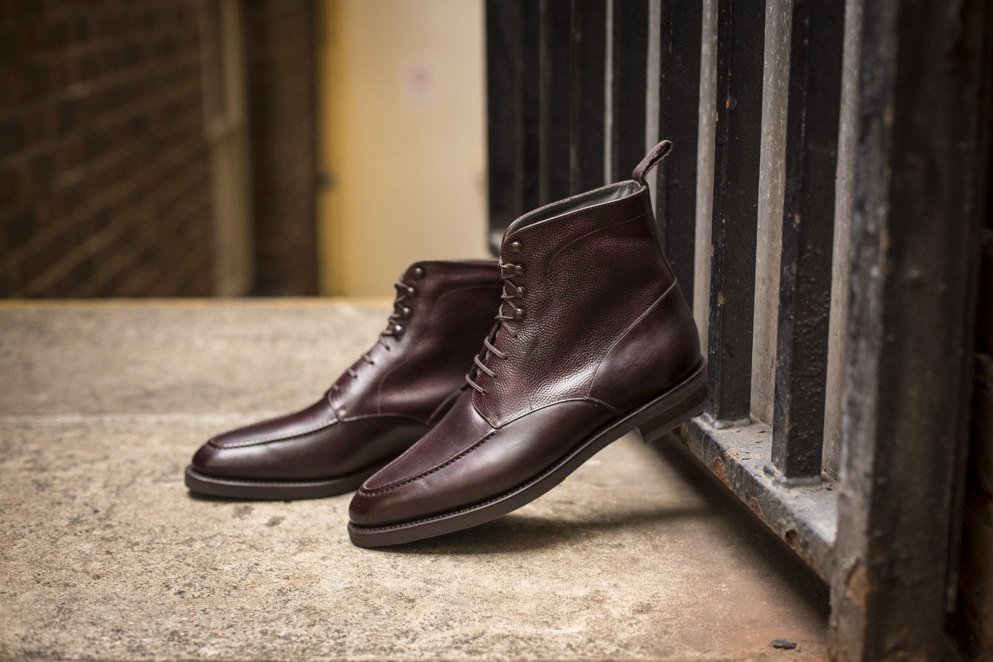 Bremerton Plum Museum Calf/Grain - TMG Last - Double City Rubber Sole