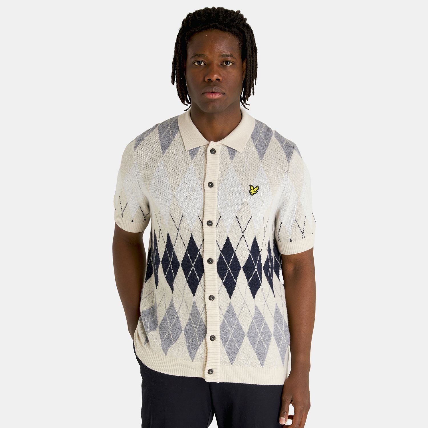 British Argyle Knitted Polo Cover - AW23