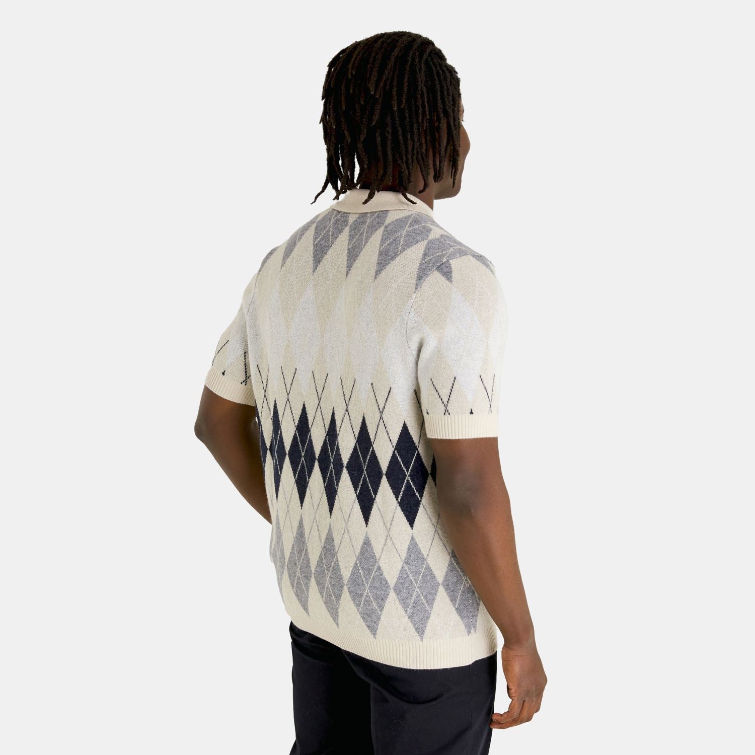 British Argyle Knitted Polo Cover - AW23