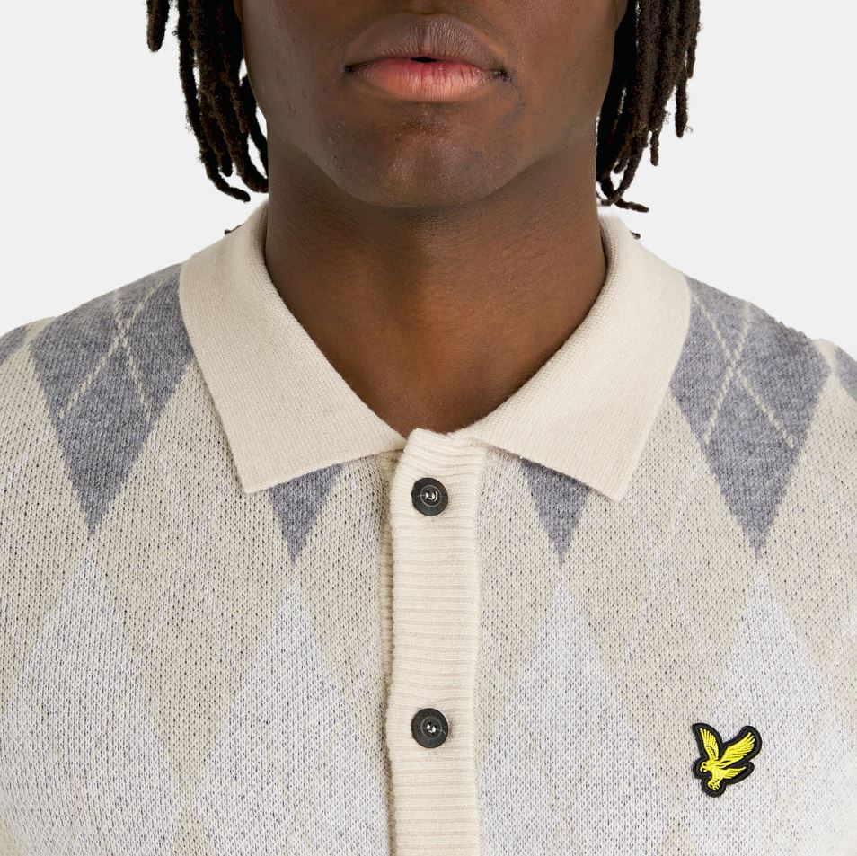 British Argyle Knitted Polo Cover - AW23