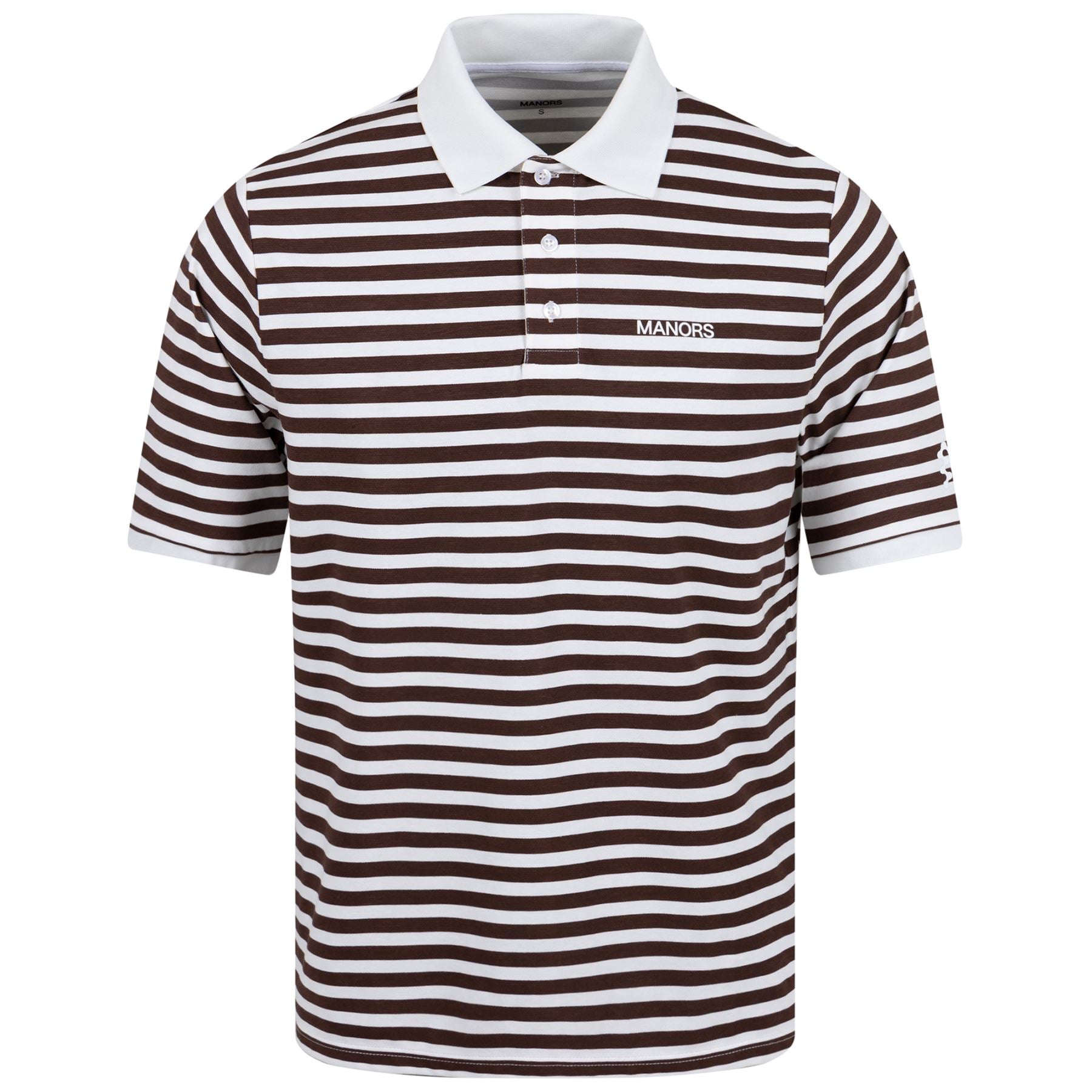 Brown Striped Pique Polo - G.O.A.T. SS23