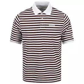 Brown Striped Pique Polo - G.O.A.T. SS23