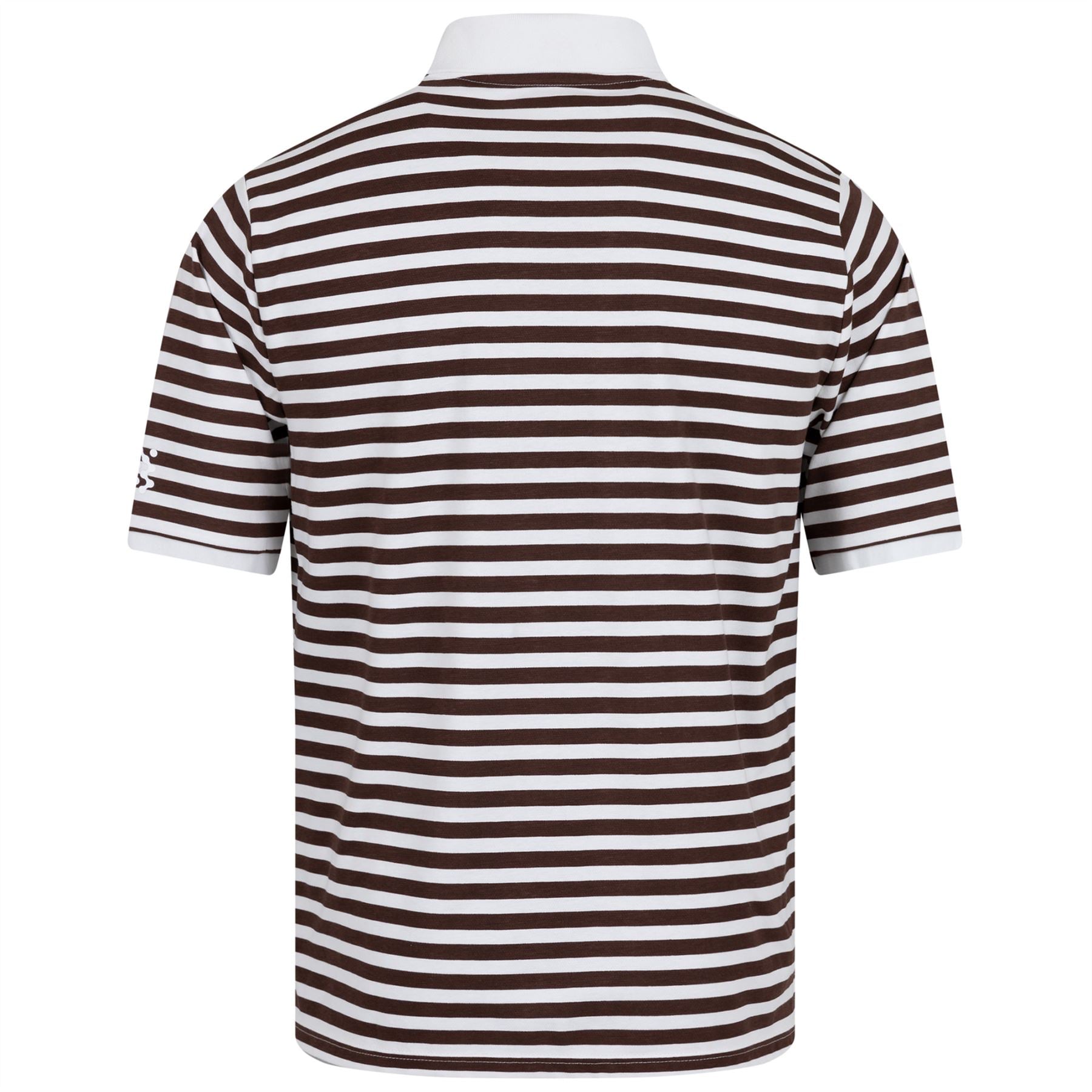 Brown Striped Pique Polo - G.O.A.T. SS23