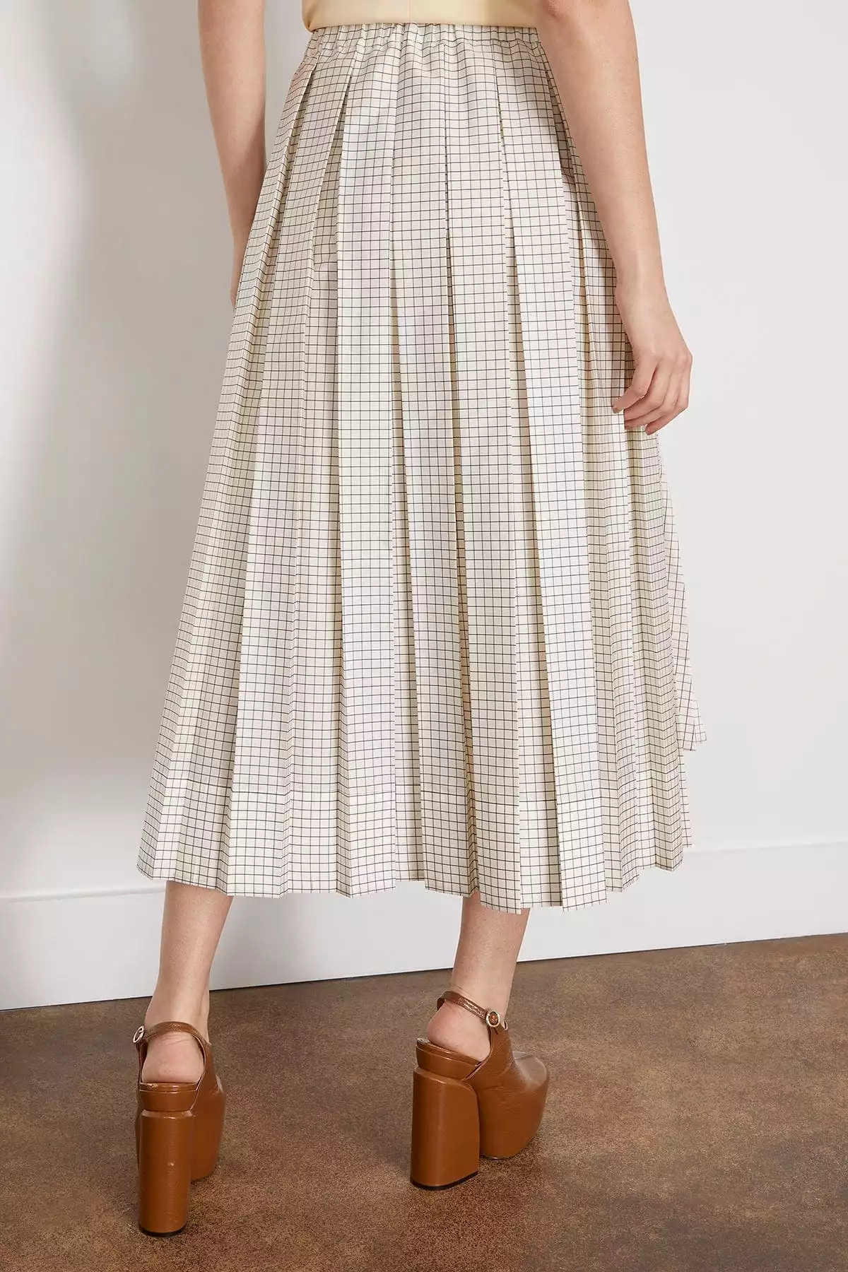 Butter Base Black Check Pleated Skirt