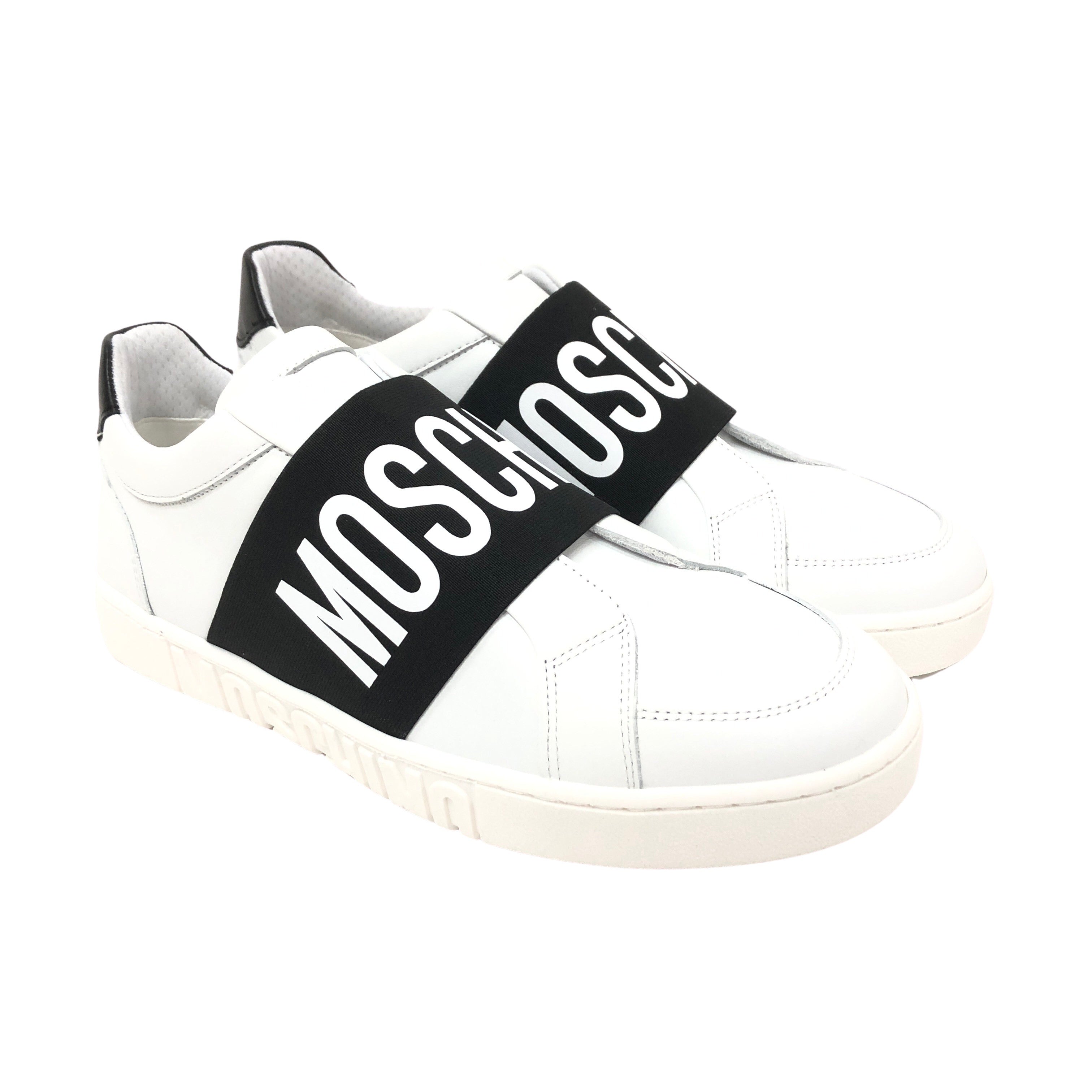 Calfskin Strap Sneaker - White