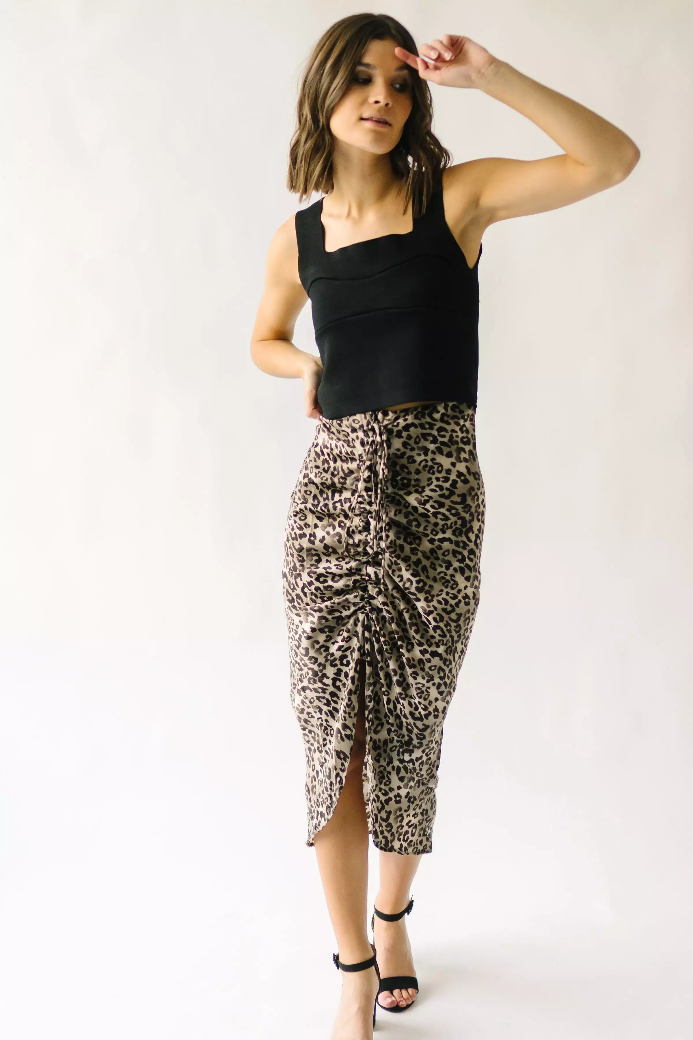 Camden Leopard Ruched Skirt