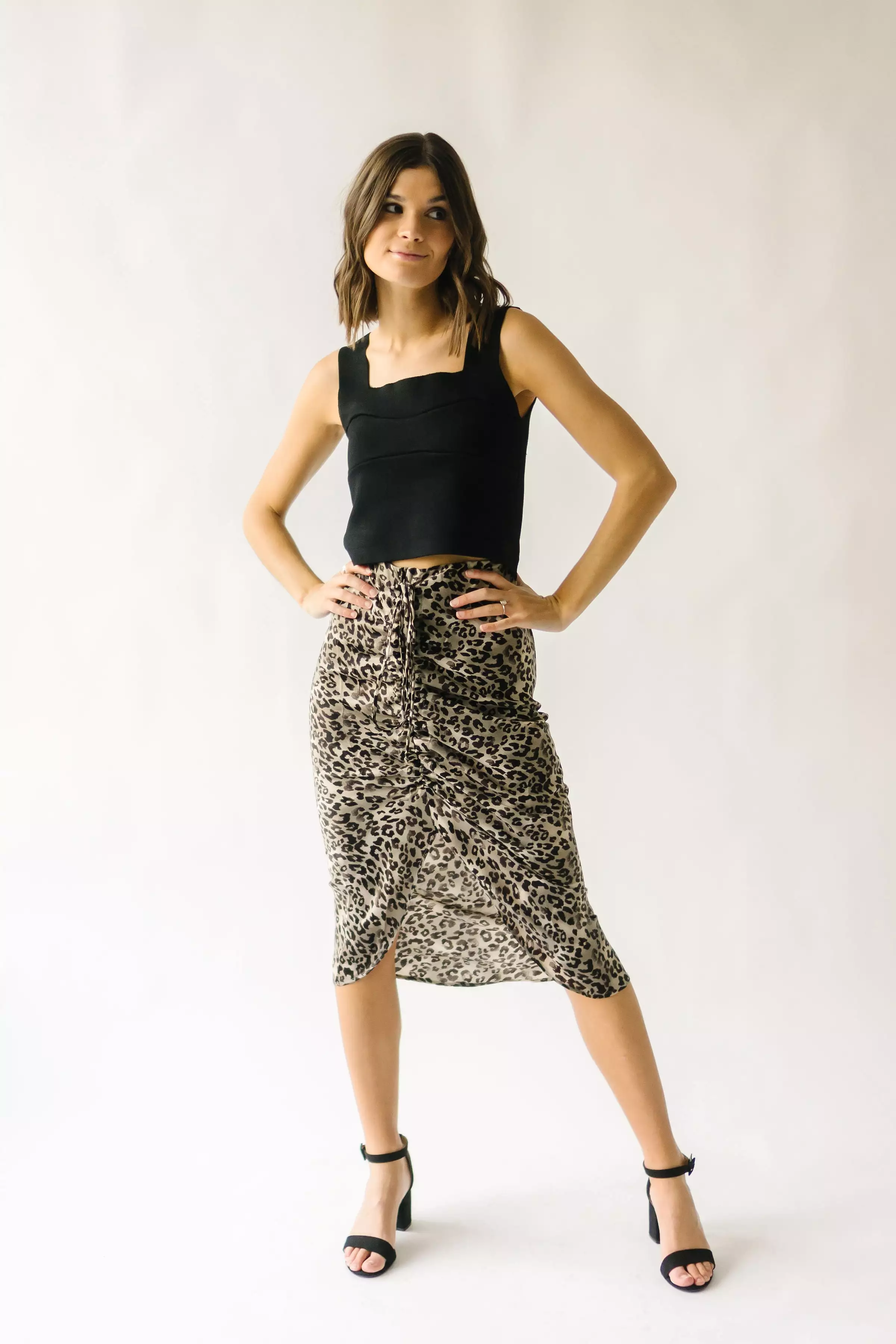 Camden Leopard Ruched Skirt