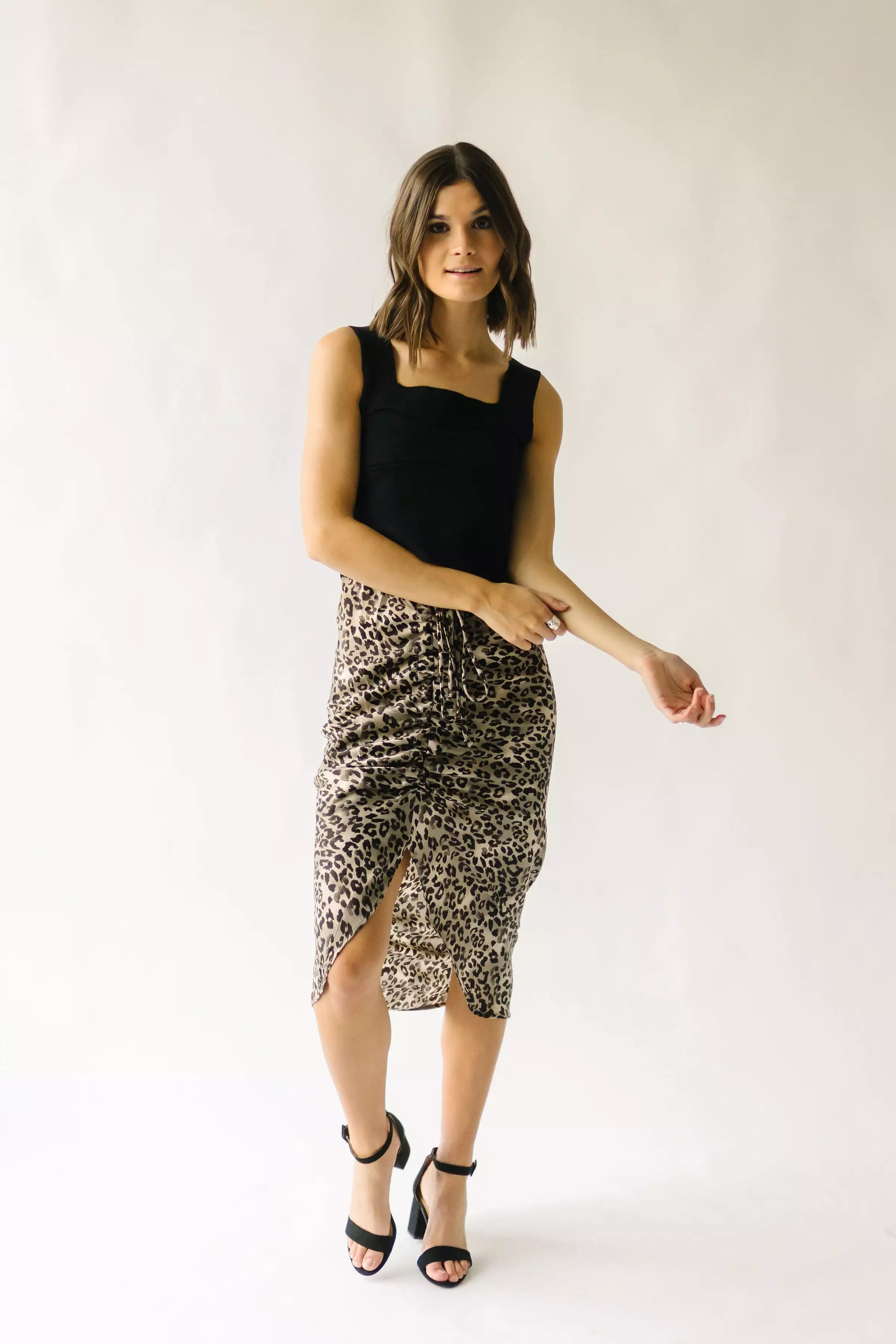 Camden Leopard Ruched Skirt