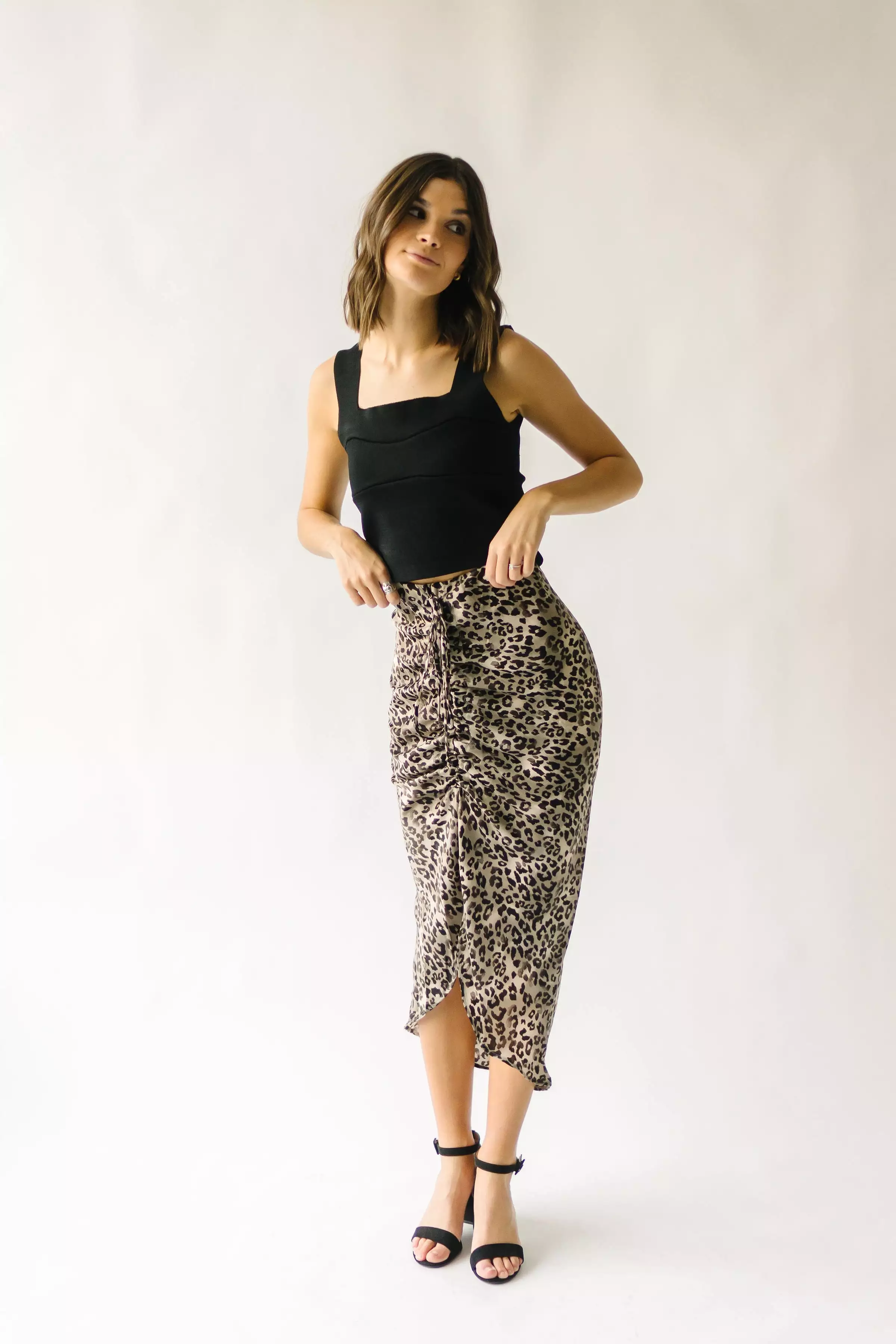 Camden Leopard Ruched Skirt