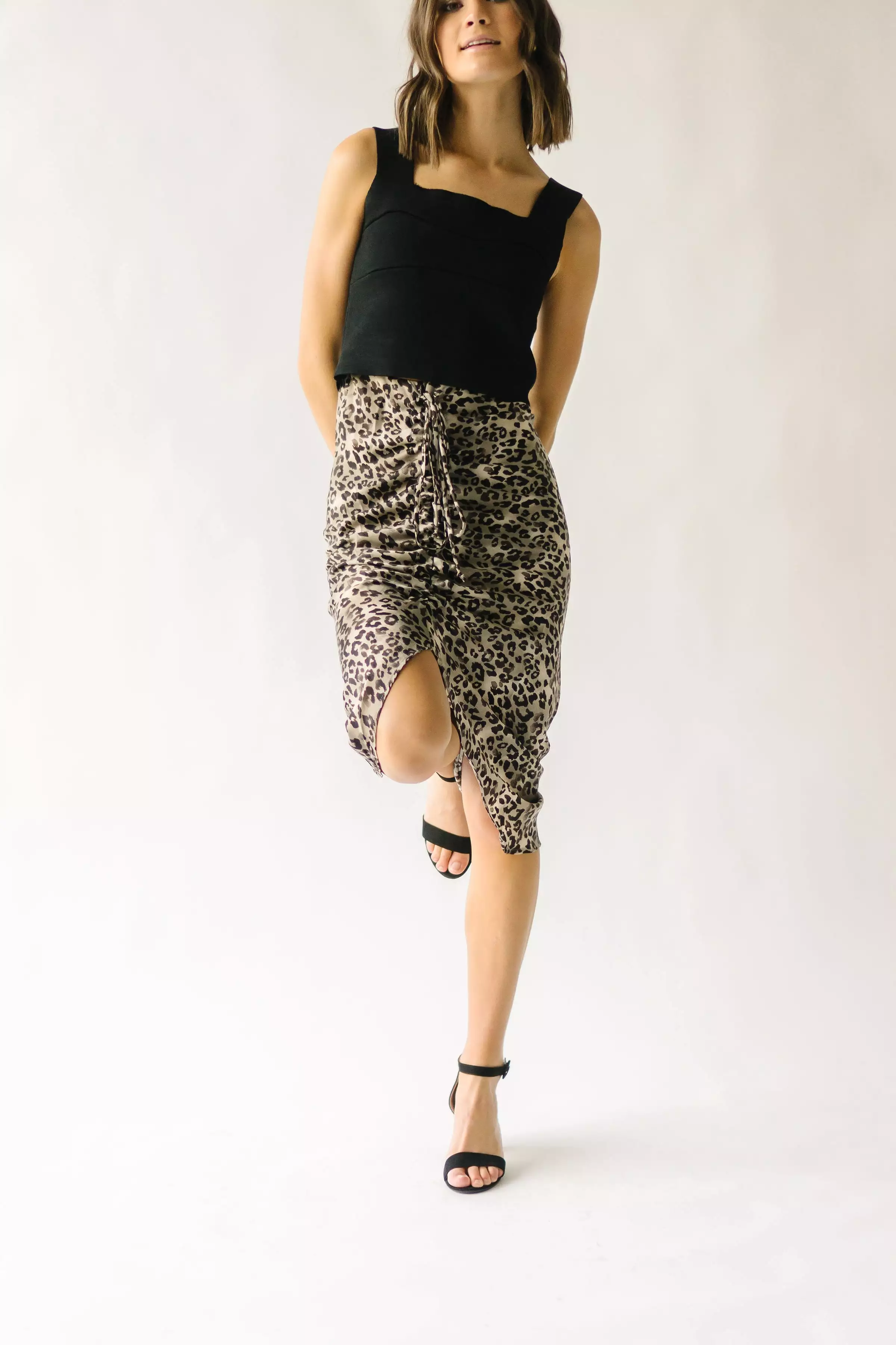 Camden Leopard Ruched Skirt