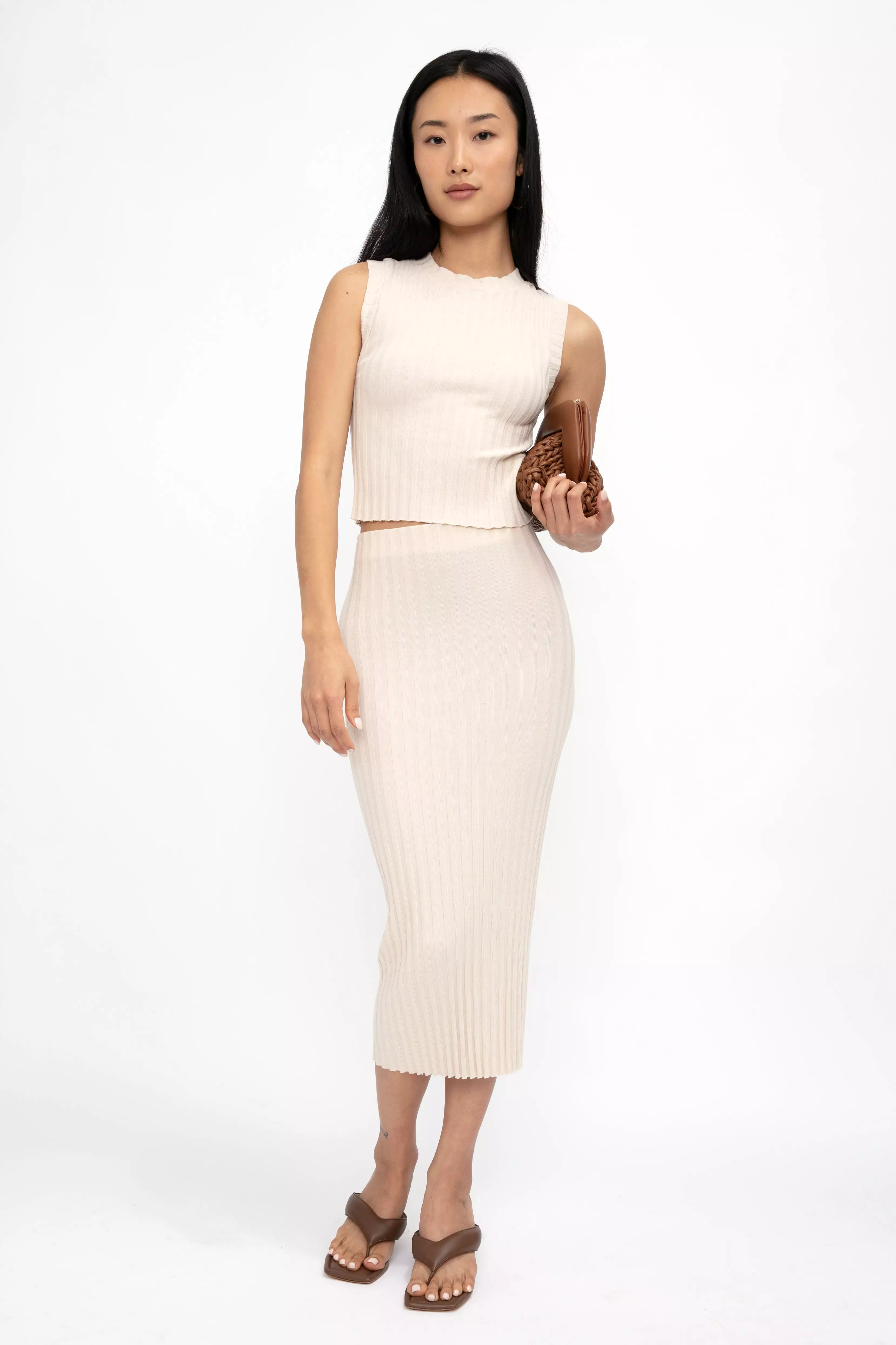 Capri Midi Skirt, Oatmeal