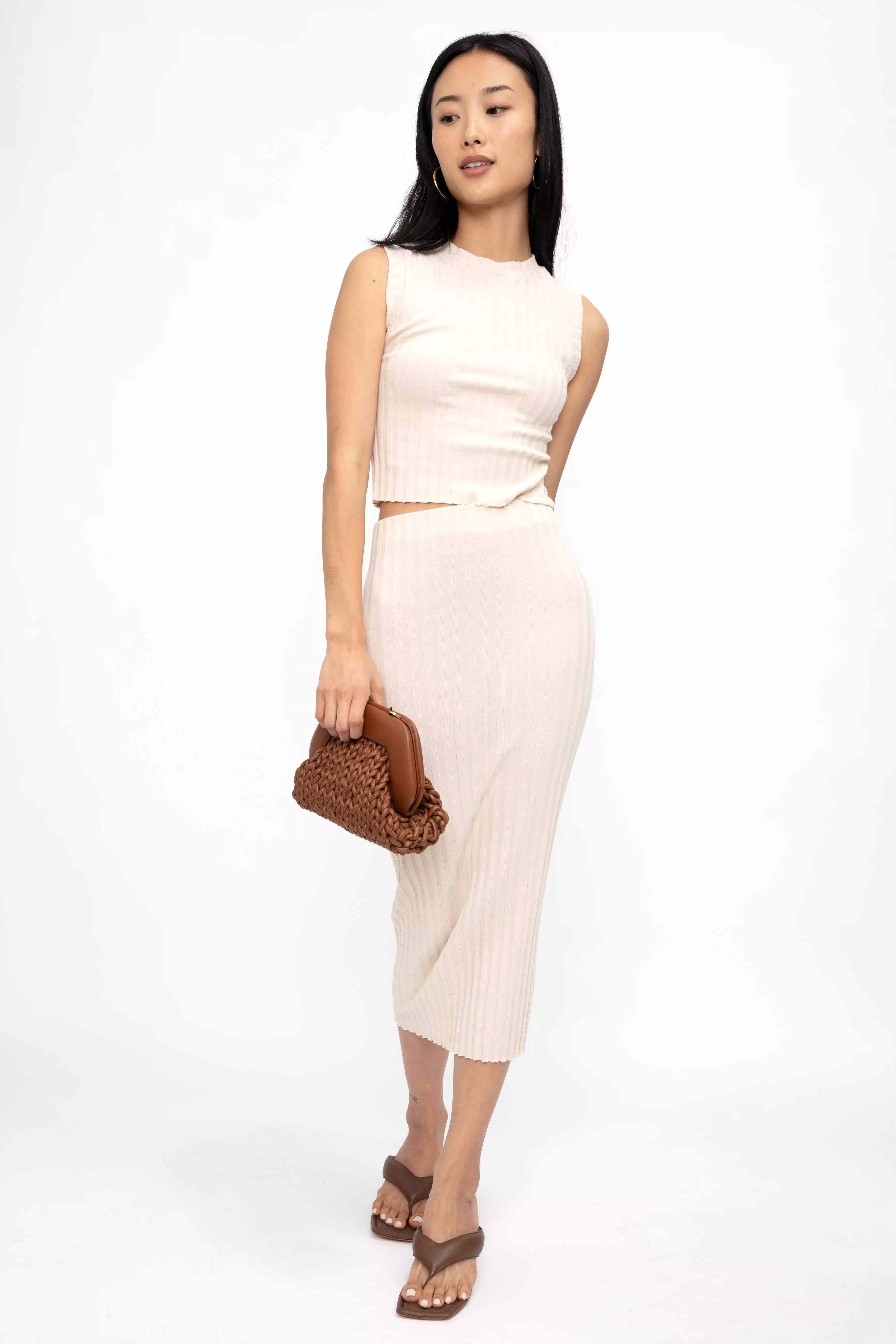 Capri Midi Skirt, Oatmeal