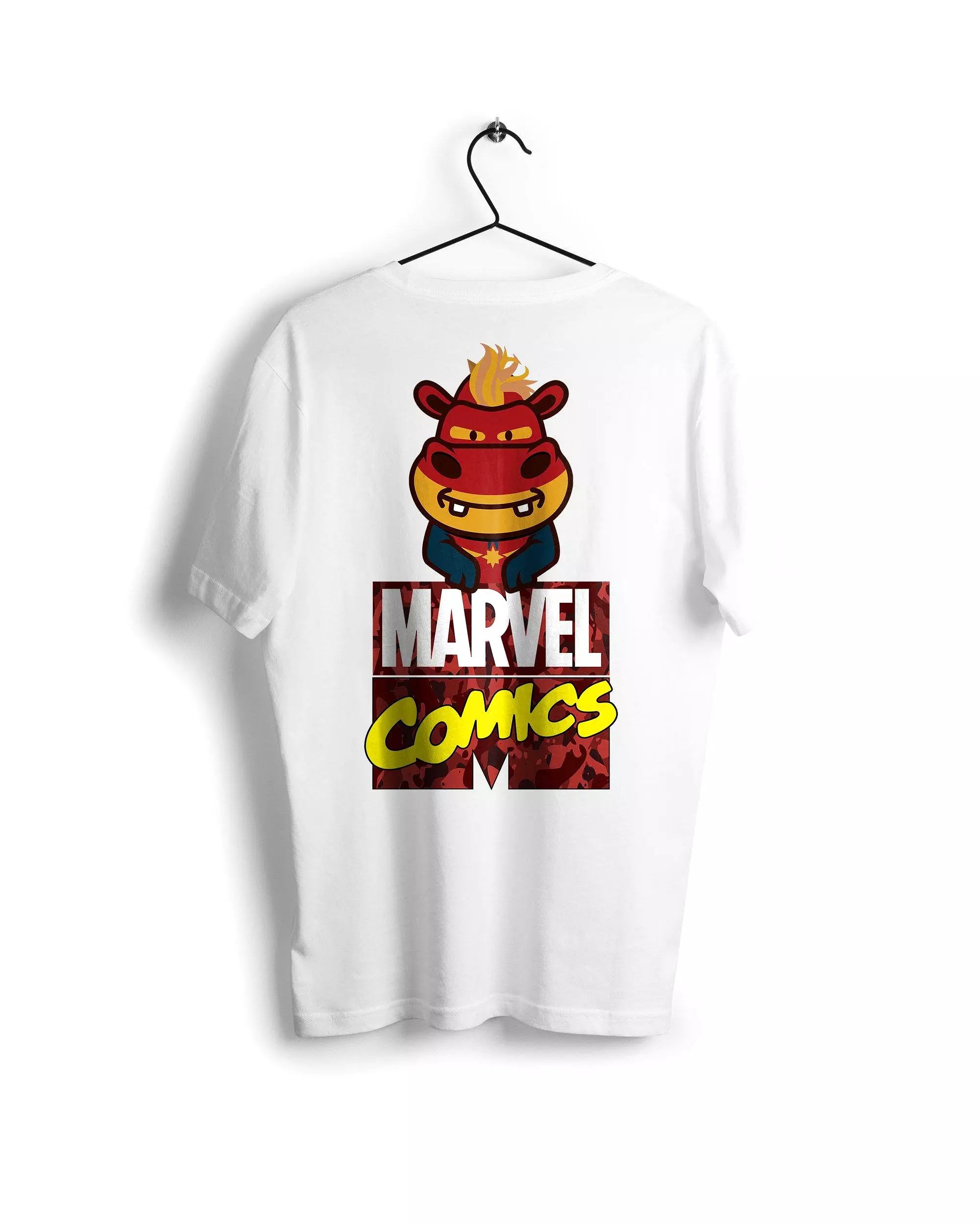 Captain Marvel X A Ravin Hippo T-shirt White