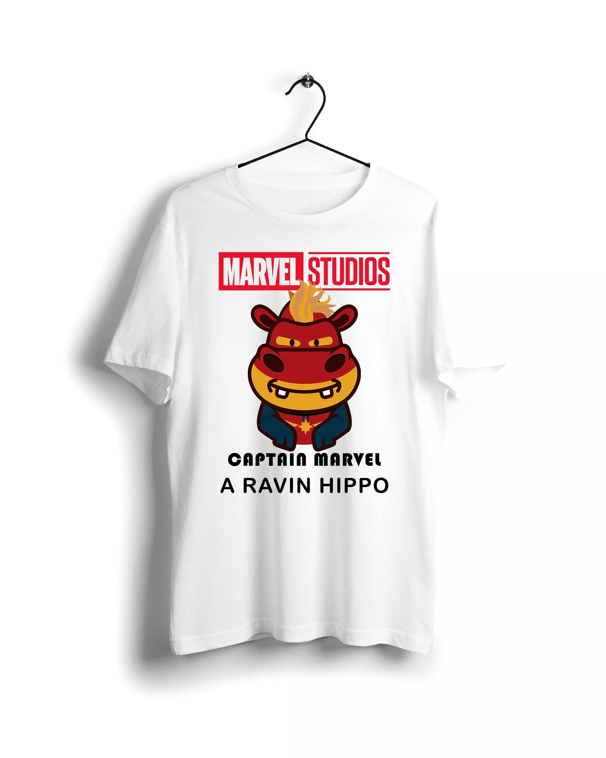 Captain Marvel X A Ravin Hippo T-shirt White