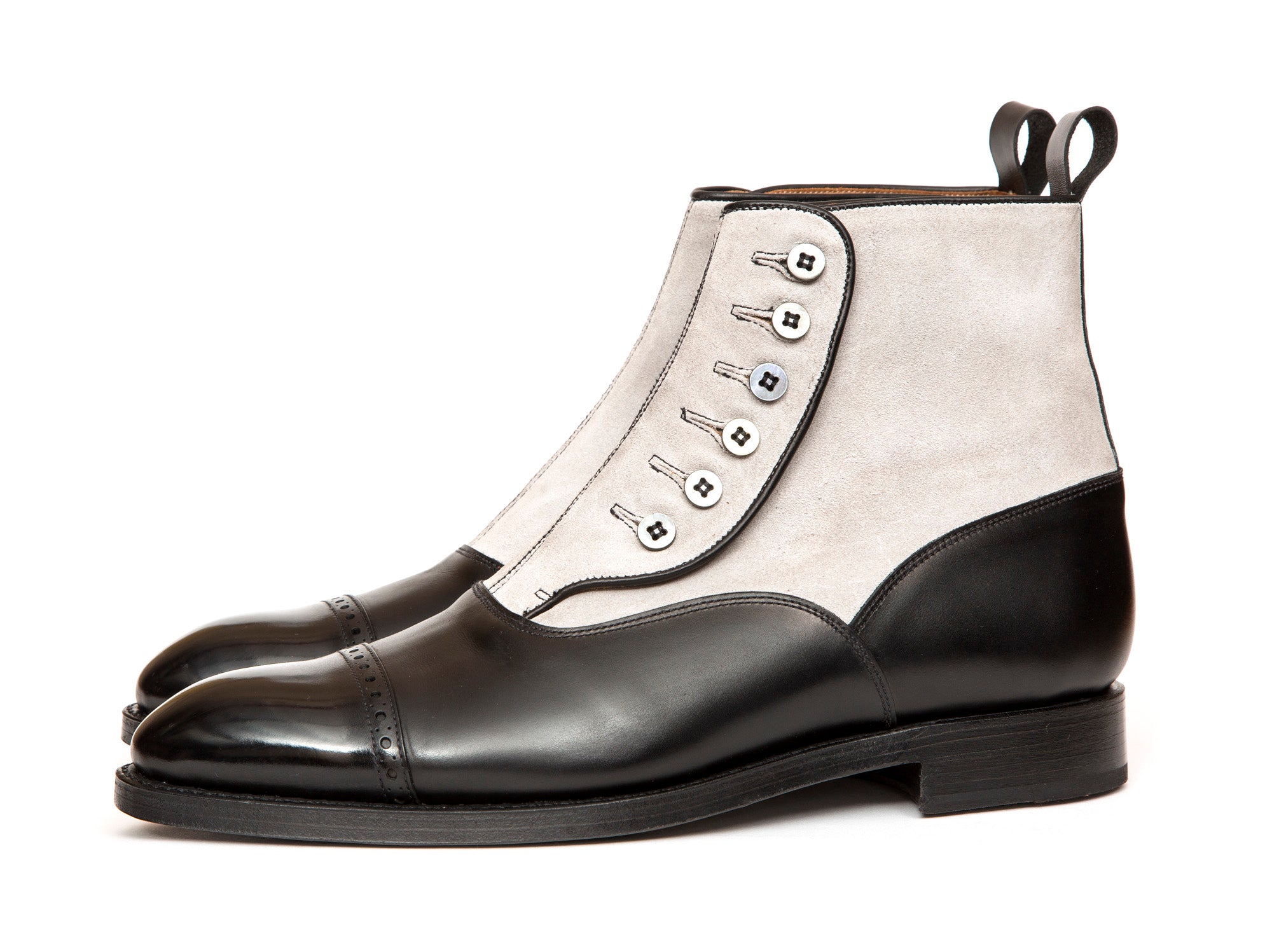 Carkeek MTO Black Calf Pearl Suede NGT Last Double Leather Sole - Order Now