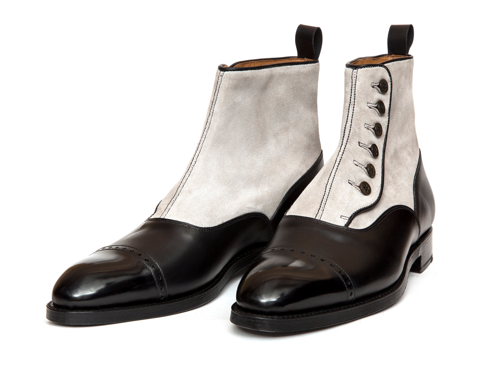 Carkeek MTO Black Calf Pearl Suede NGT Last Double Leather Sole - Order Now