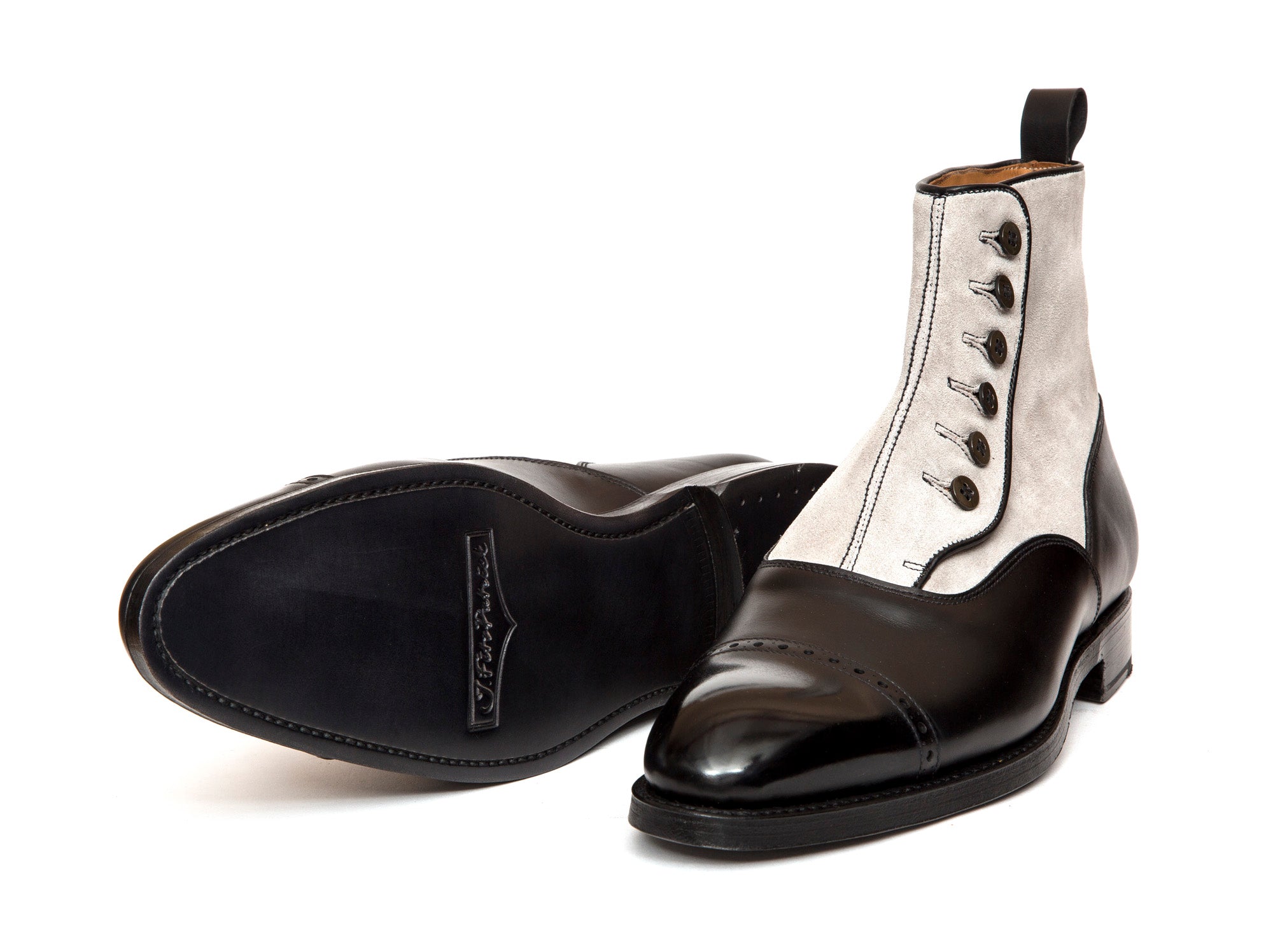 Carkeek MTO Black Calf Pearl Suede NGT Last Double Leather Sole - Order Now