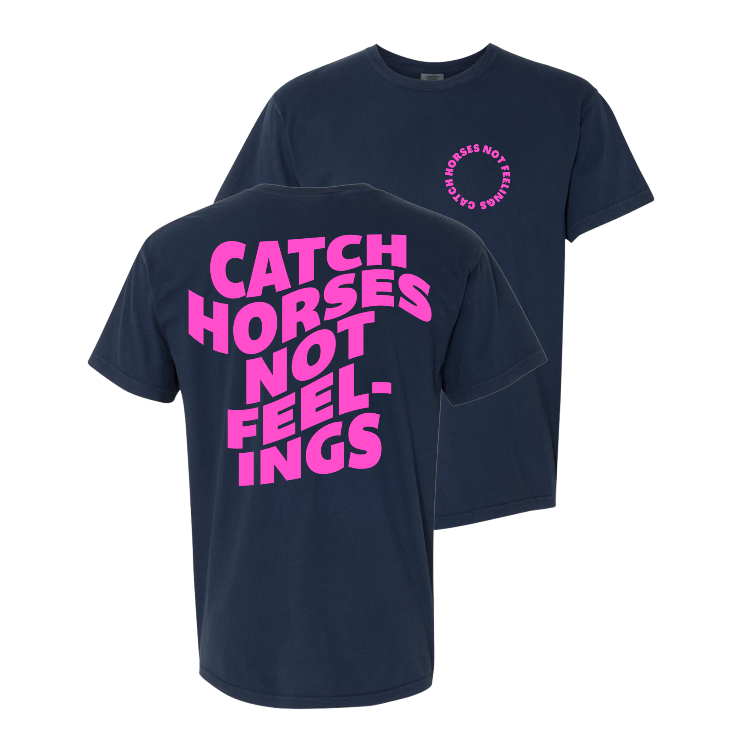 Catch Horses - Navy Tee: Affordable and Stylish Horse-themed T-Shirt for Horse Lovers