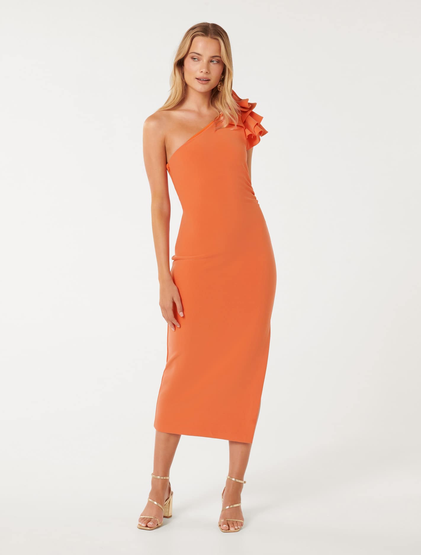 Celeste Ruffle One Shoulder Bodycon Dress