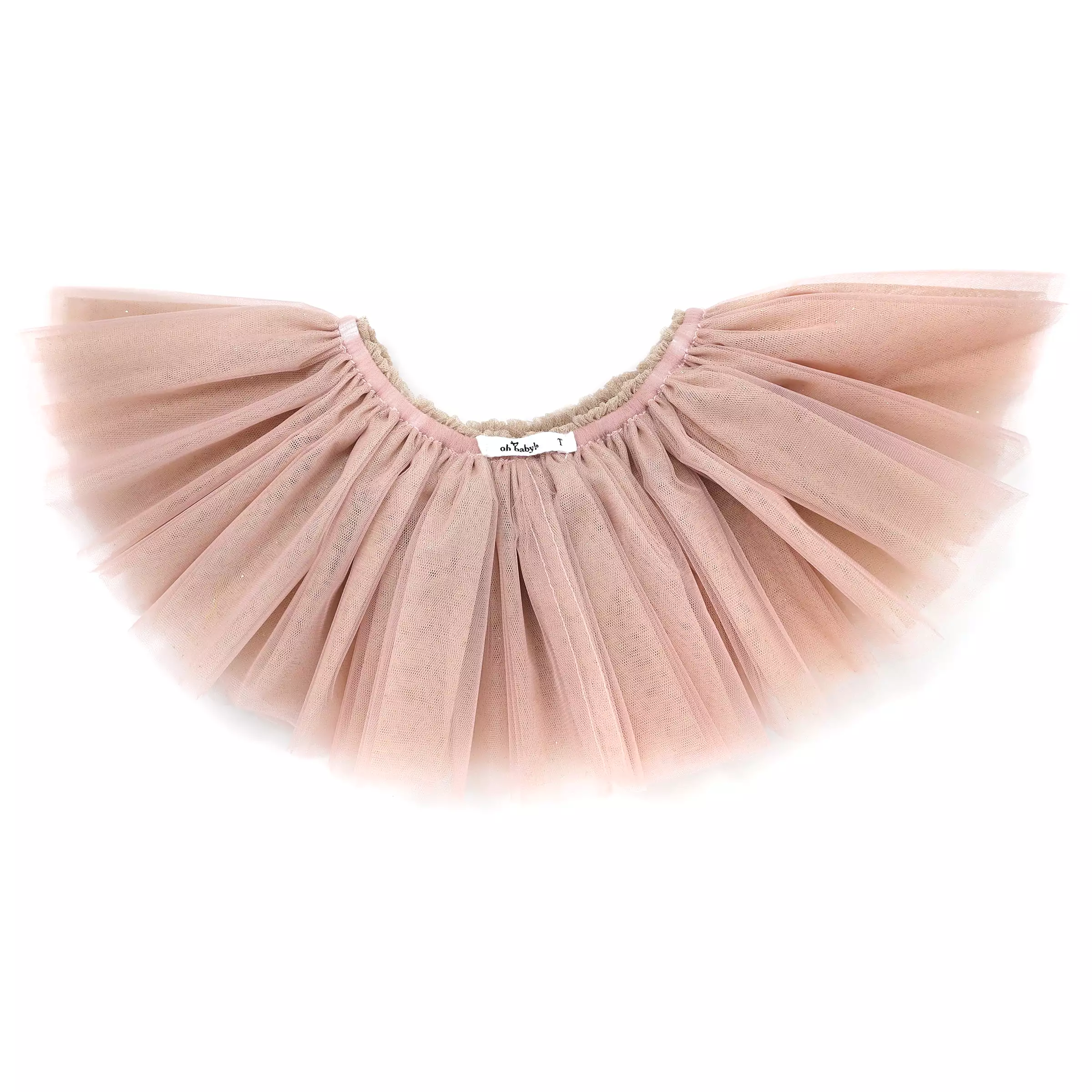 Champagne Tutu Skirt with Frills in Dark Blush Tulle