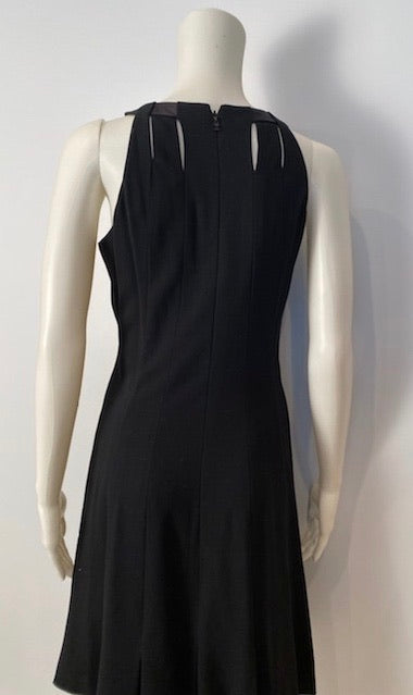 Chanel Black 11A 2011 Fall Halter Pleated Keyhole Dress Wool Satin US 6 - Buy Online