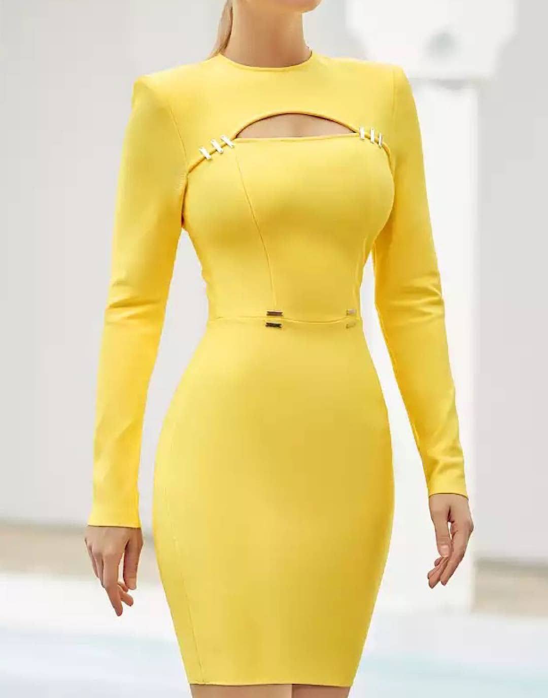 Cleavage Cutout Bodycon Dress